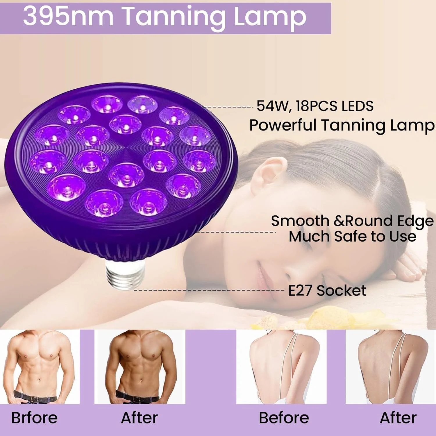 لامپ برنزه کننده 54 وات با سه پایه، دستگاه برنزه کننده صورت و بدن 18 ال ای دی 395 نانومتری، ارتفاع قابل تنظیم، دستگاه آفتاب گرفتن در خانه برای داشتن پوست برنزه در تمام طول سال لامپ برنزه کننده 54 وات با سه پایه، دستگاه برنزه کننده صورت و بدن 18 ال ای دی 395 نانومتری، ارتفاع قابل تنظیم، دستگاه آفتاب گرفتن در خانه برای داشتن پوست برنزه در تمام طول سال