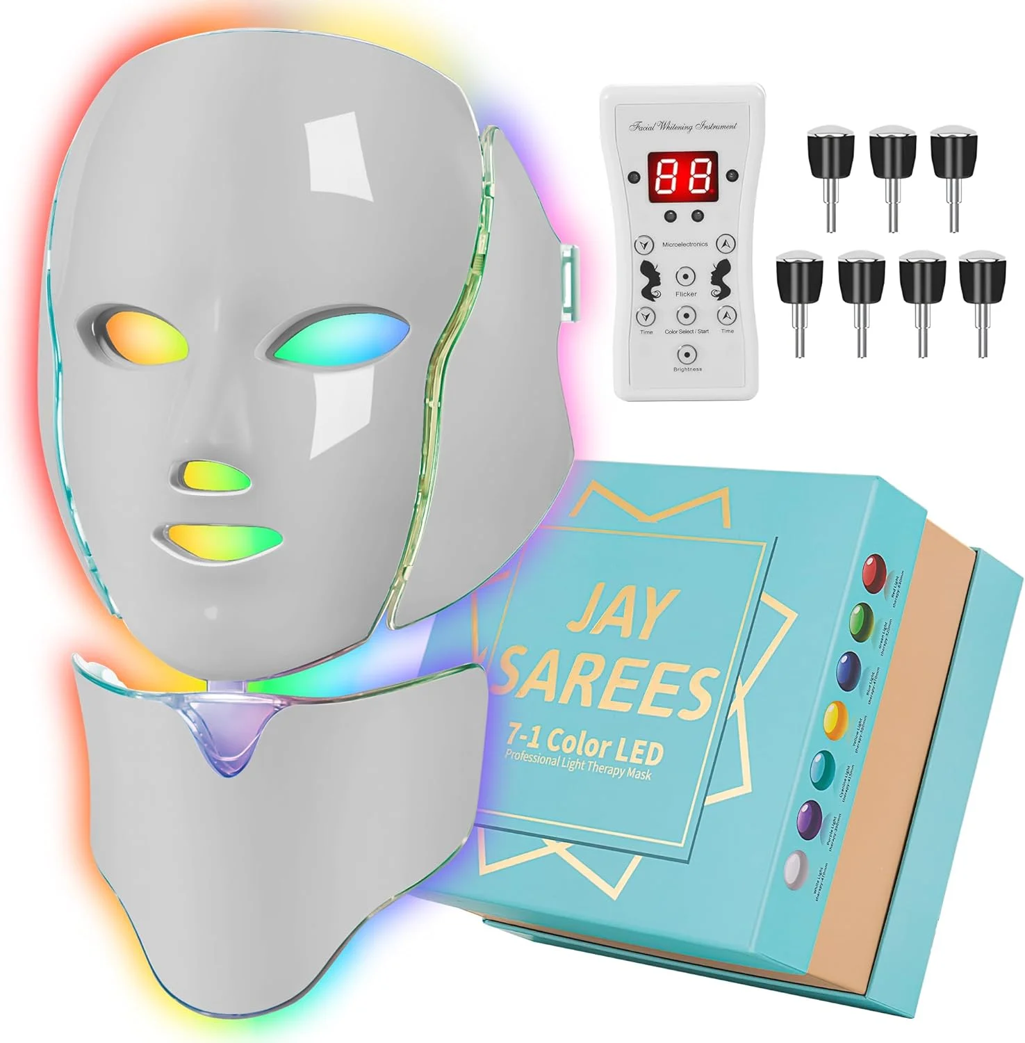 ماسک صورت LED با نور درمانی، ماسک مراقبت از پوست صورت LED با 7 رنگ ماسک صورت LED با نور درمانی، ماسک مراقبت از پوست صورت LED با 7 رنگ