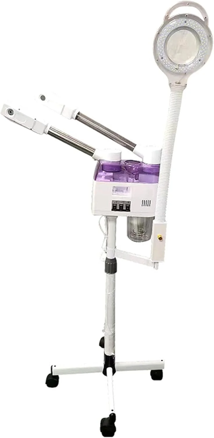 دستگاه بخور صورت سه کاره گرم و سرد به همراه چراغ ذره بینی LED مناسب برای دستگاه زیبایی و مراقبت صورت، بنفش دستگاه بخور صورت سه کاره گرم و سرد به همراه چراغ ذره بینی LED مناسب برای دستگاه زیبایی و مراقبت صورت، بنفش