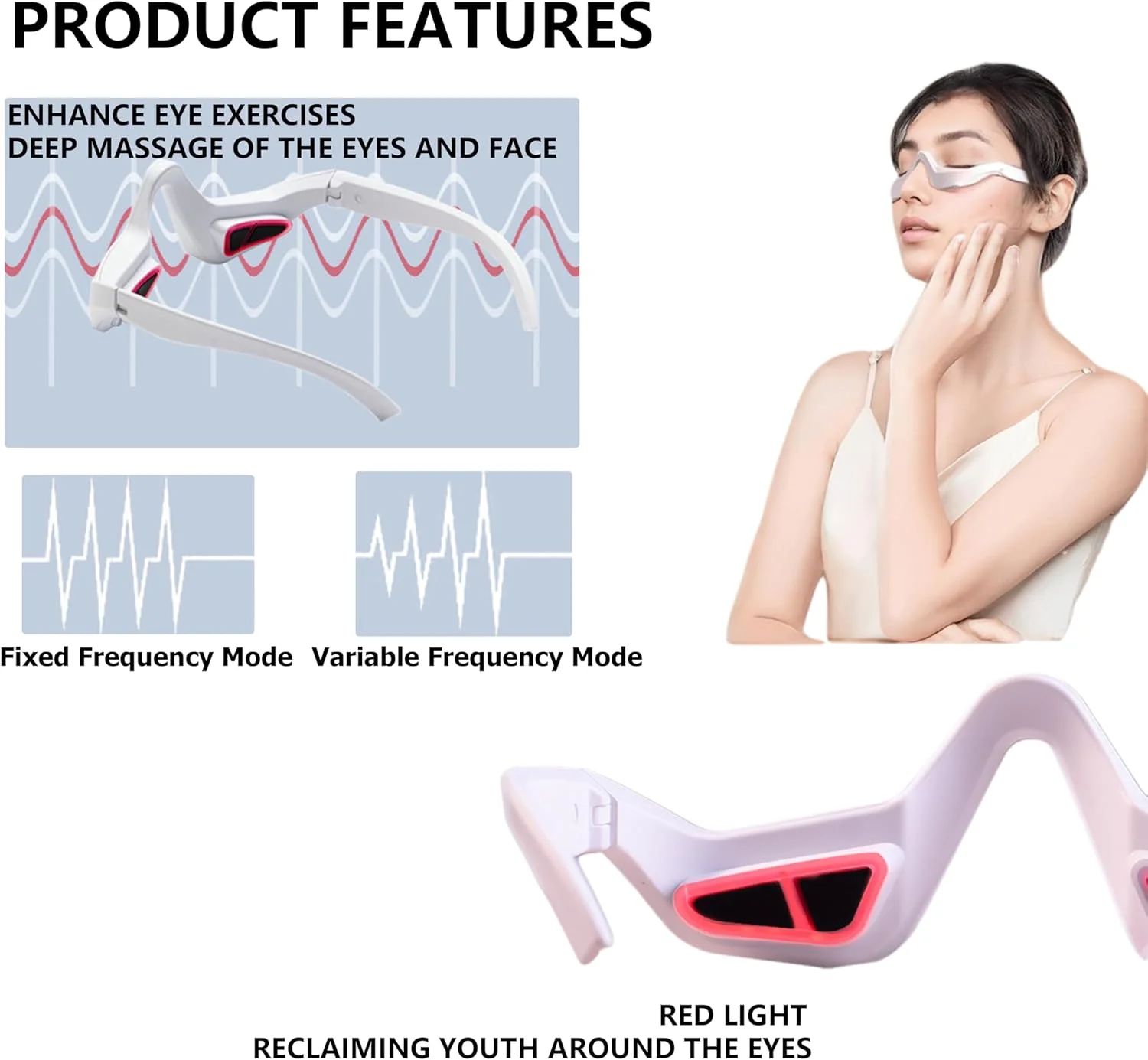 ماساژور چشم میکروکارنت الیتزیا EMS با ویبره سه بعدی، ۳ سطح شدت، نور قرمز LED، قابل شارژ، مناسب برای کاهش پف و خشکی چشم مدل ET100A ماساژور چشم میکروکارنت الیتزیا EMS با ویبره سه بعدی، ۳ سطح شدت، نور قرمز LED، قابل شارژ، مناسب برای کاهش پف و خشکی چشم مدل ET100A