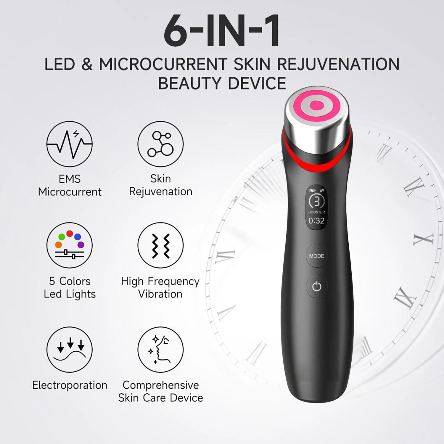 دستگاه زیبایی جوانسازی پوست 6 در 1 با نور الایدی و میکروکارنت - نسخه ارتقا یافته - دستگاه ضد چروک الایدی برای داشتن پوستی شفاف با جذب بیشتر، الاستیسیته و مراقبت از منافذ دستگاه زیبایی جوانسازی پوست 6 در 1 با نور الایدی و میکروکارنت - نسخه ارتقا یافته - دستگاه ضد چروک الایدی برای داشتن پوستی شفاف با جذب بیشتر، الاستیسیته و مراقبت از منافذ