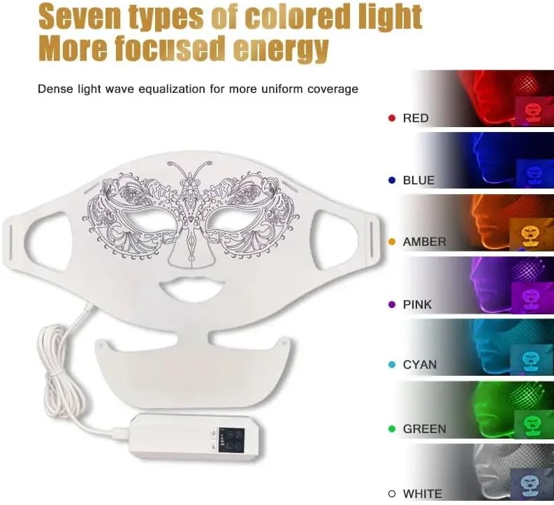 ماسک صورت LED با نور درمانی، 3 حالت، 180 مهره LED، درمان نور قرمز مادون قرمز نزدیک 850 نانومتر، کنترل از راه دور