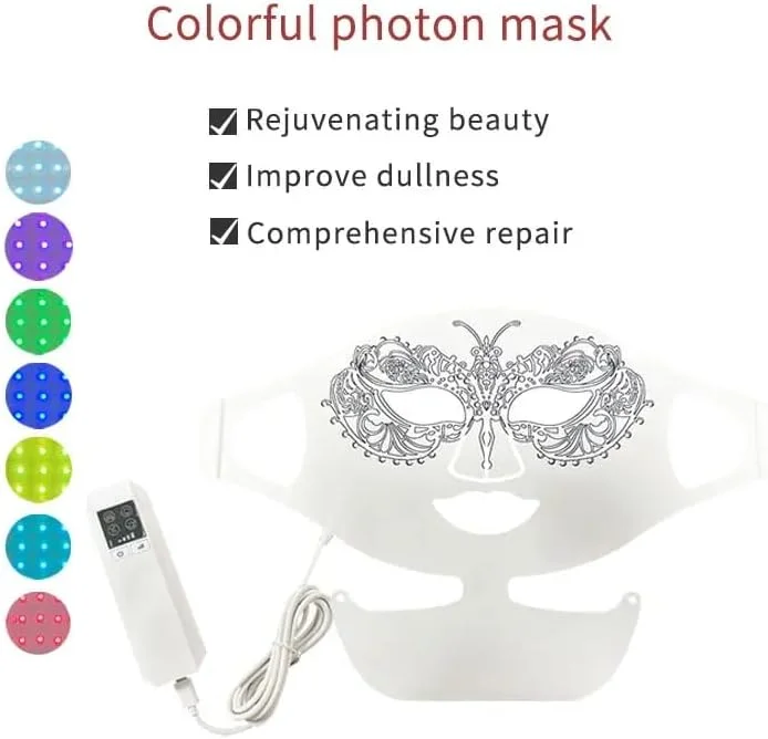 ماسک صورت LED با نور درمانی، 3 حالت، 180 مهره LED، درمان نور قرمز مادون قرمز نزدیک 850 نانومتر، کنترل از راه دور