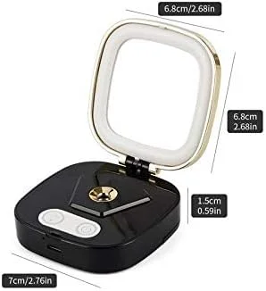 آینه آرایشی با شارژ USB، دارای اسپری نانو میست، آینه لامپ لوازم آرایشی، مرطوب کننده صورت، آینه نور LED قابل حمل، دستگاه زیبایی (رنگ: سفید)