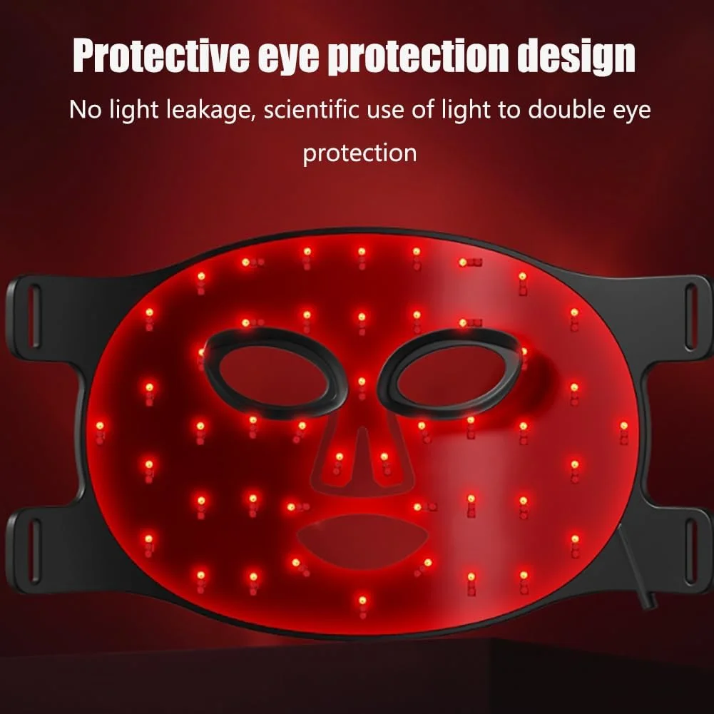 ماسک ال ای دی تراپی نور، ماسک صورت ال ای دی تراپی نور بی سیم، 4 منبع نور، تنظیم شدت 3 سرعته، 180 مهره لامپ، جنس سیلیکونی نرم، برای ترمیم/کنترل جوش/روشن کننده پوست