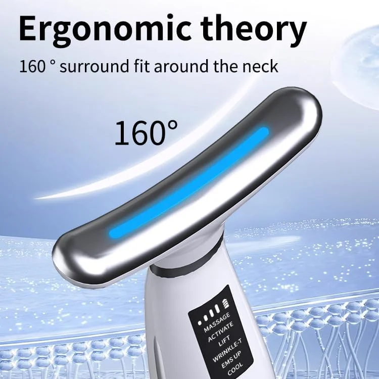 دستگاه لیفت صورت، ماساژور صورت ضد چروک، دستگاه زیبایی صورت با 3 حالت، دستگاه زیبایی صورت V با دمای 45 درجه سانتیگراد برای سفت کردن و لیفت پوست، دستگاه EMS صورت برای مردان و زنان (سفید)