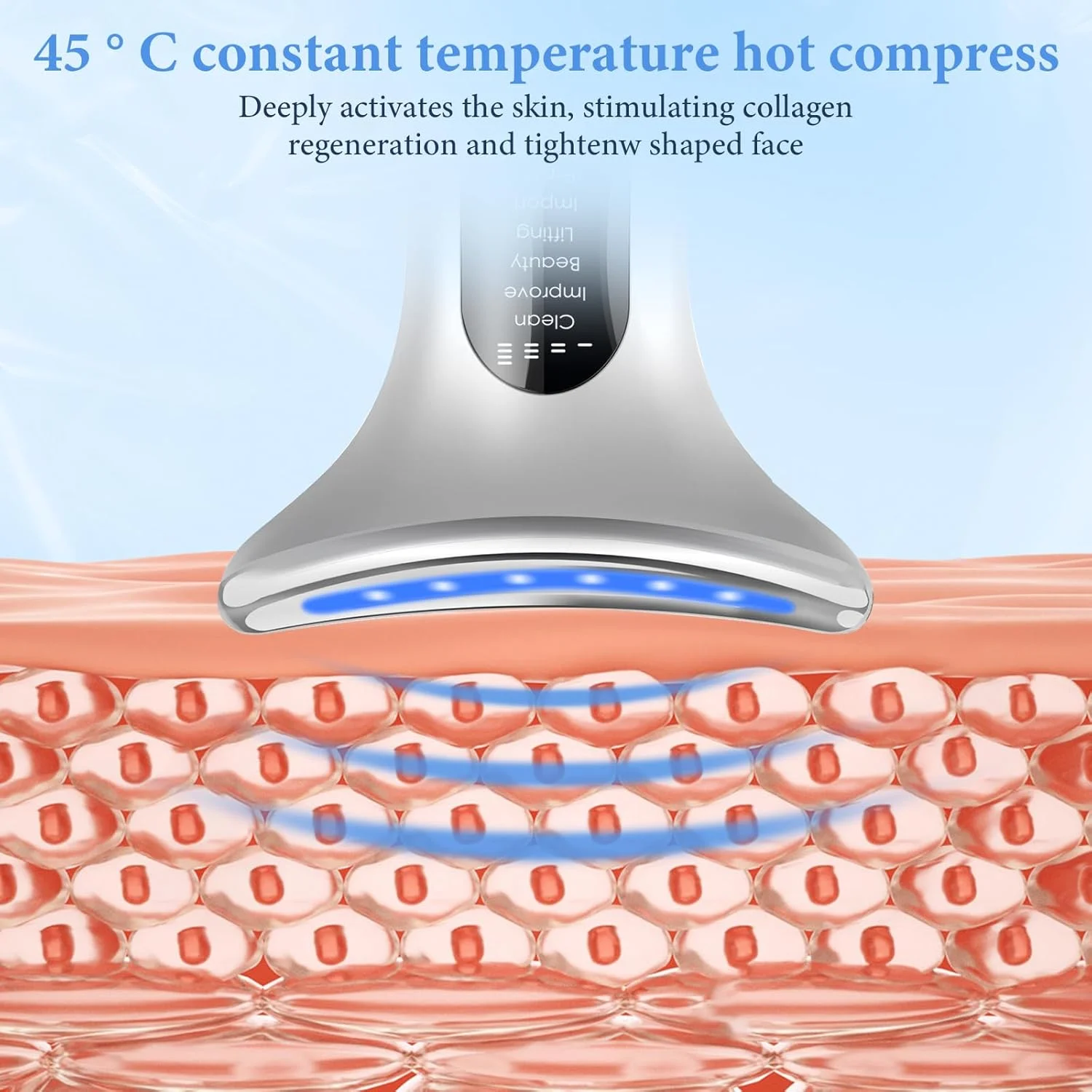 ماساژور صورت ضد چروک EMS با گرمای 5℃/45℃ - لیفت و سفت کننده صورت مدل V برای آقایان و خانم ها | 7 حالت نور LED هفت رنگ برای درمان ضد چروک | درمان صورت برای سفت کردن پوست ماساژور صورت ضد چروک EMS با گرمای 5℃/45℃ - لیفت و سفت کننده صورت مدل V برای آقایان و خانم ها | 7 حالت نور LED هفت رنگ برای درمان ضد چروک | درمان صورت برای سفت کردن پوست