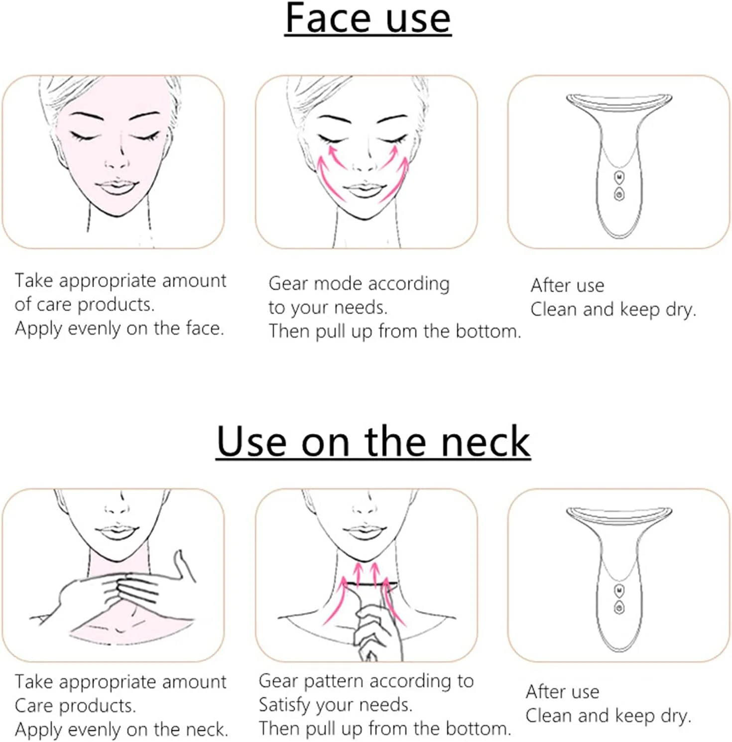 دستگاه زیبایی گردن برای رفع غبغب، لیفتینگ صورت، ماساژور ویبره گردن، گرمایش 40℃/45℃، ماساژور ضد چروک، دستگاه لیفت و سفت کننده پوست، درمان زیبایی با نور فوتون LED 3 رنگ