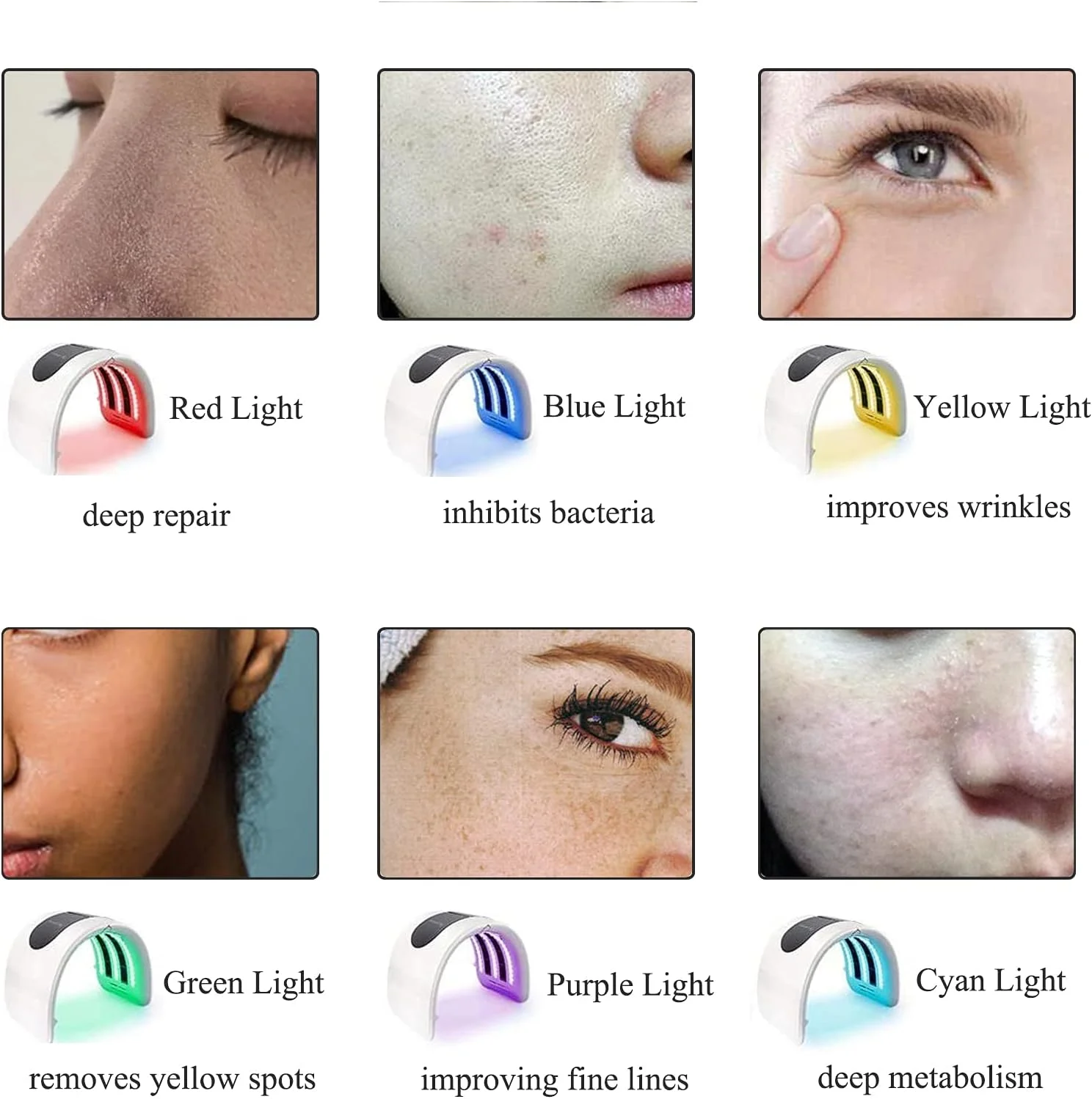 ماسک صورت LED با نور درمانی، ماسک مراقبت از صورت PDT با 7 رنگ، ماسک صورت با نور فوتون برای جوانسازی پوست، دستگاه مراقبت از صورت برای ضد پیری، رفع چین و چروک، سفت کردن پوست