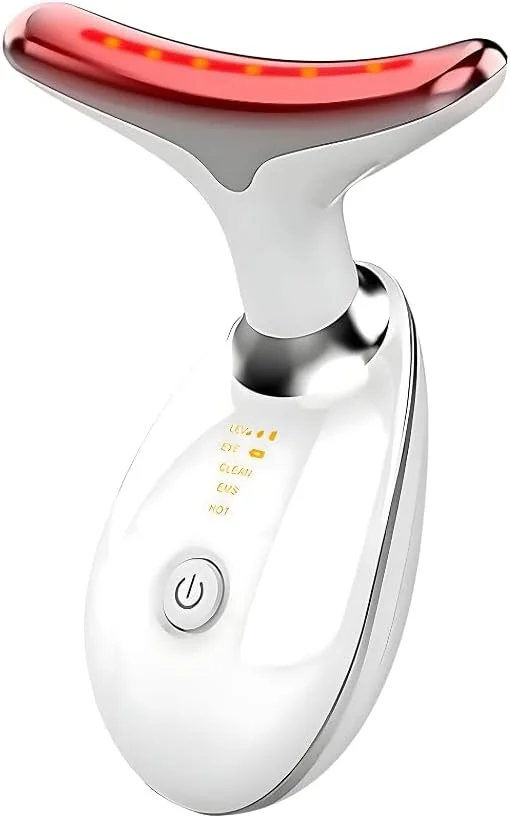 ماساژور گردن فوتونی LED هفت رنگ – دستگاه ویبره درمانی ضد چروک برای سفت کردن گردن، لیفت غبغب و سفت کردن پوست