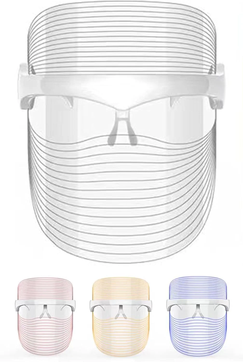 ماسک صورت ال‌ای‌دی فوتون الیتزیا 3 در 1 - نور درمانی قرمز/آبی/نارنجی برای ضد پیری | قابل حمل و شارژ با USB | مراقبت از پوست چرب و چروک