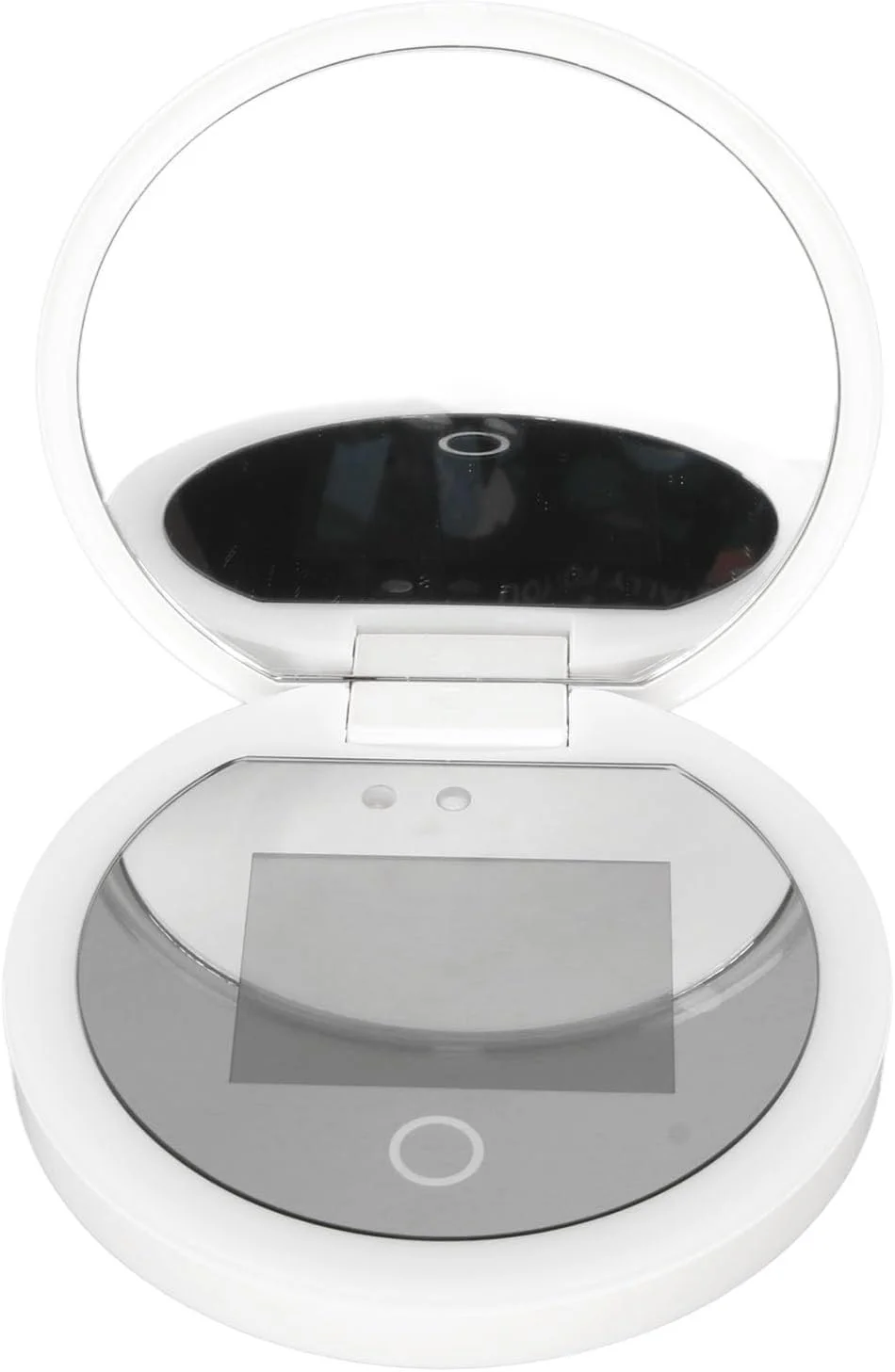 آینه دوربین دار Elprico UV با نور، بزرگنمایی 2 برابر، مناسب آرایش در سفر، فرمت جیبی 3.5 اینچی، برای تست کرم های ضد آفتاب