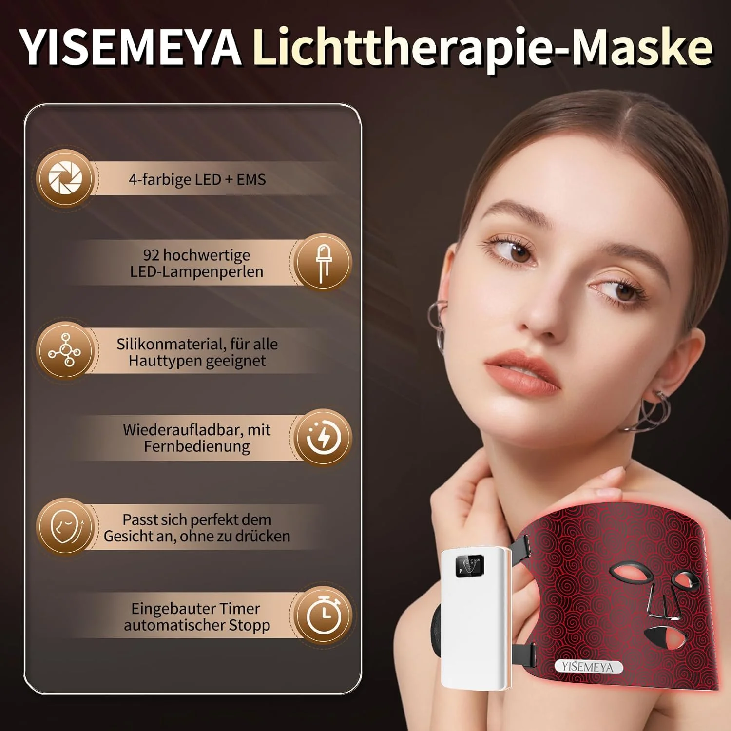 ماسک زیبایی نور درمانی ال ای دی EMS، ماسک نور درمانی ال ای دی 4 رنگ، نور درمانی سیلیکونی، مراقبت از پوست، ابزار زیبایی، ضد پیری، سفت کننده و جوان کننده، دستگاه های مراقبت خانگی برای انواع پوست