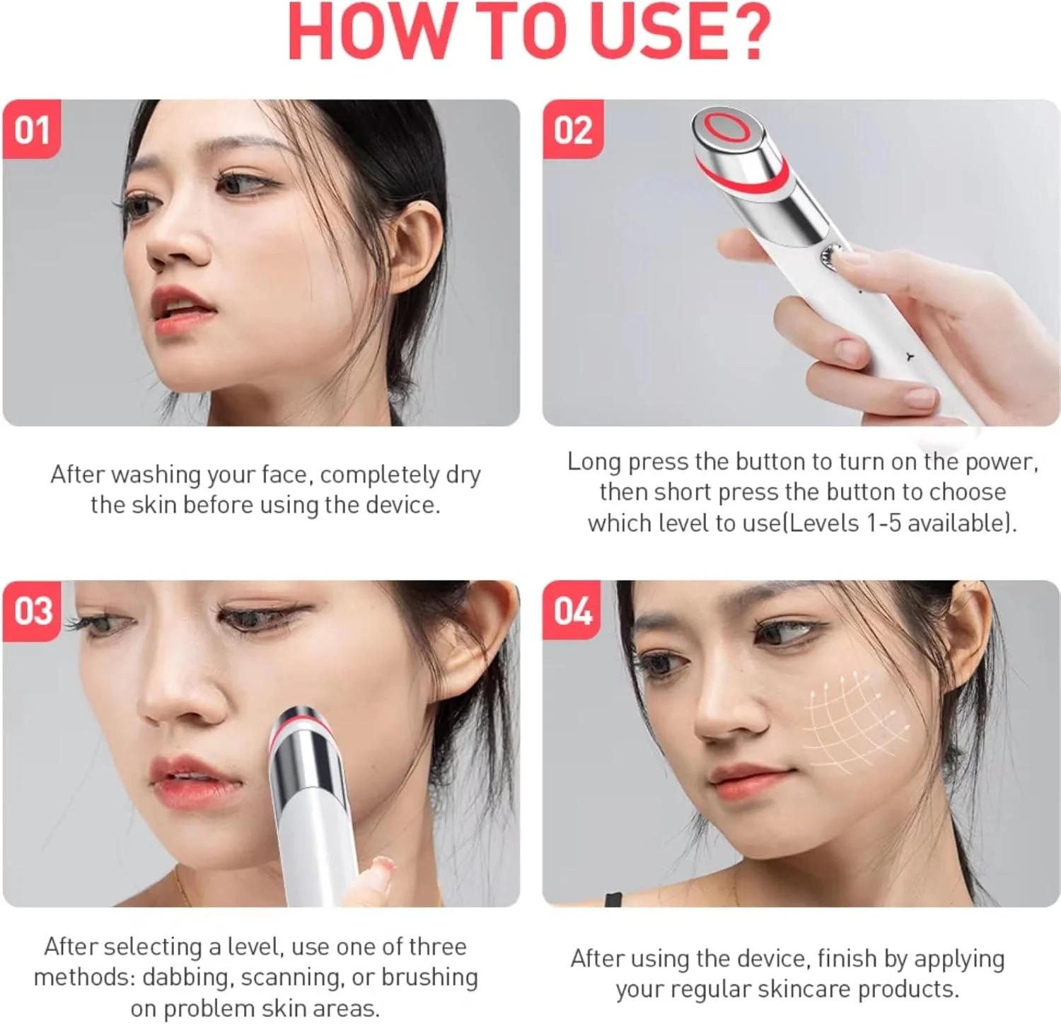 دستگاه مراقبت از پوست همه کاره - تقویت کننده درخشش صورت برای به حداکثر رساندن و تقویت جذب مراقبت از پوست - بدون سوزن، درخشندگی، کشسانی | دستگاه LED ضد چروک | سفت کننده و تقویت کننده پوست | ارتقا یافته