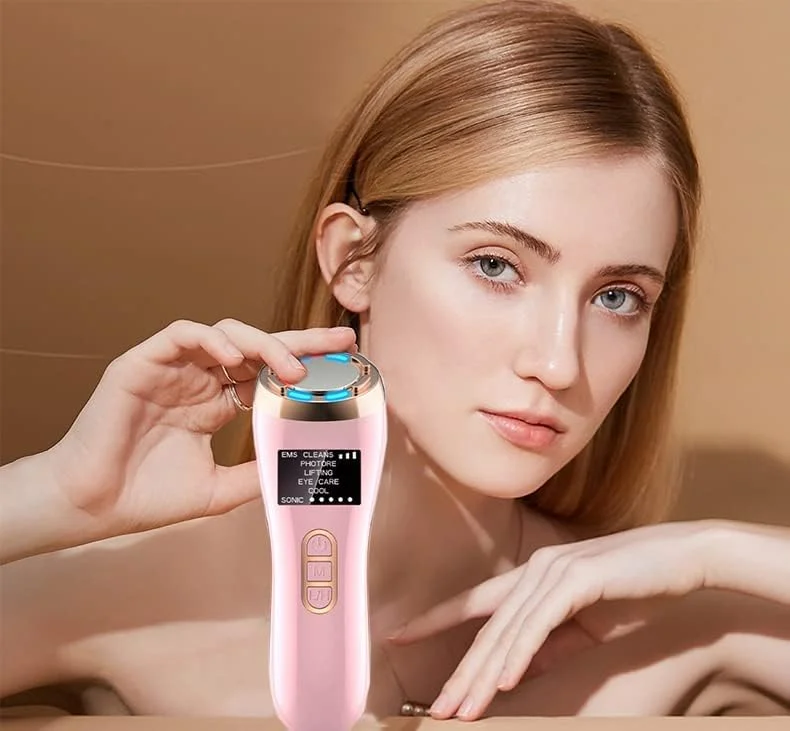 دستگاه ماساژور مراقبت از پوست صورت LED گرم و سرد SEEMIE، دستگاه جوانسازی و لیفتینگ پوست، ابزار ضد پیری فوتون