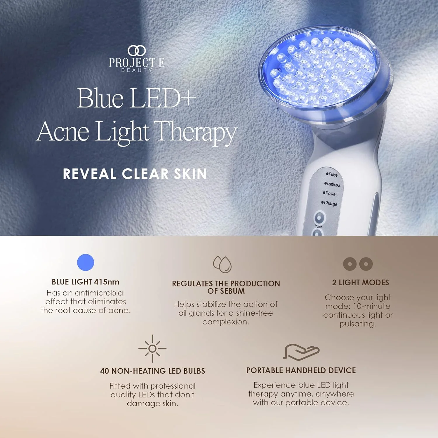 دستگاه نور درمانی LED آبی برای کاهش التهاب و آرامش پوست حساس صورت