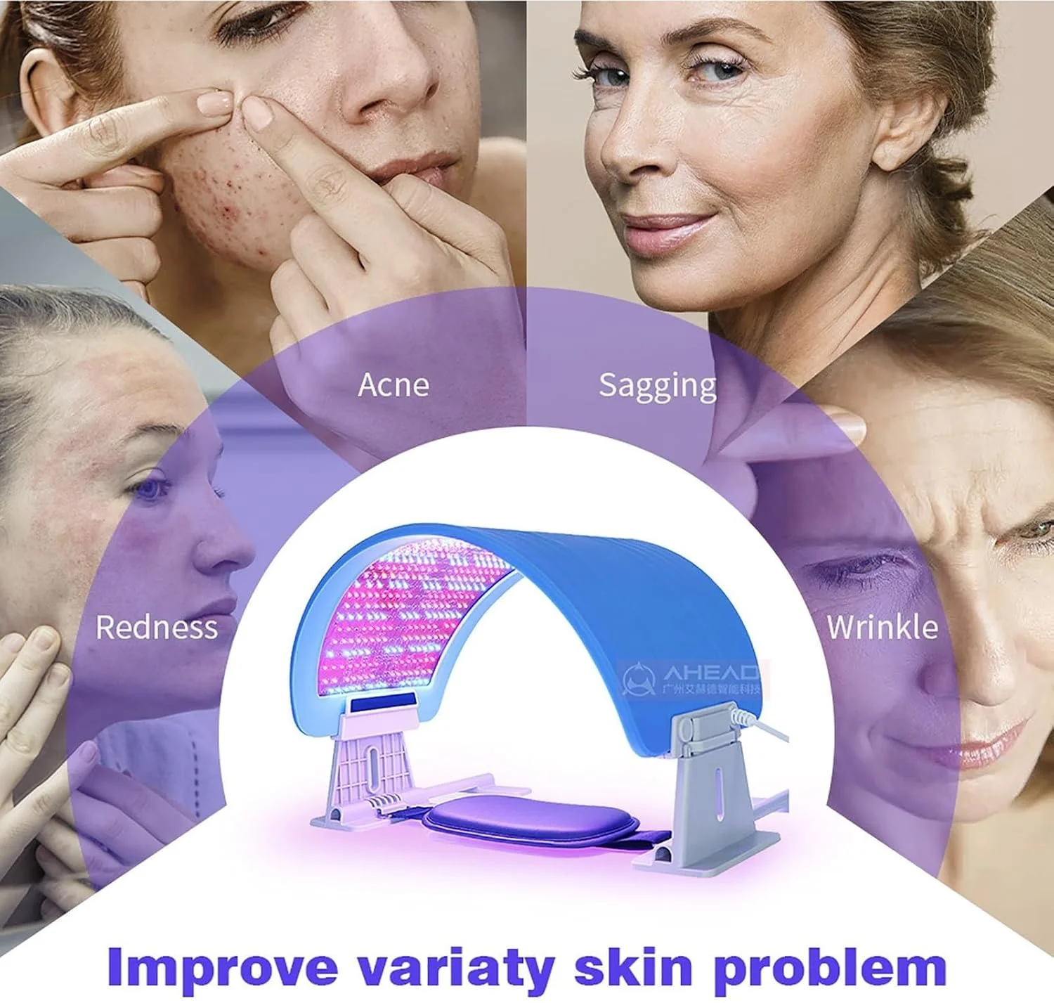 دستگاه نور LED فوتون حرفه ای X&Z-XAOY با 7 رنگ برای جوانسازی پوست، سفت کردن پوست، ضد پیری و رفع چین و چروک دستگاه نور LED فوتون حرفه ای X&Z-XAOY با 7 رنگ برای جوانسازی پوست، سفت کردن پوست، ضد پیری و رفع چین و چروک