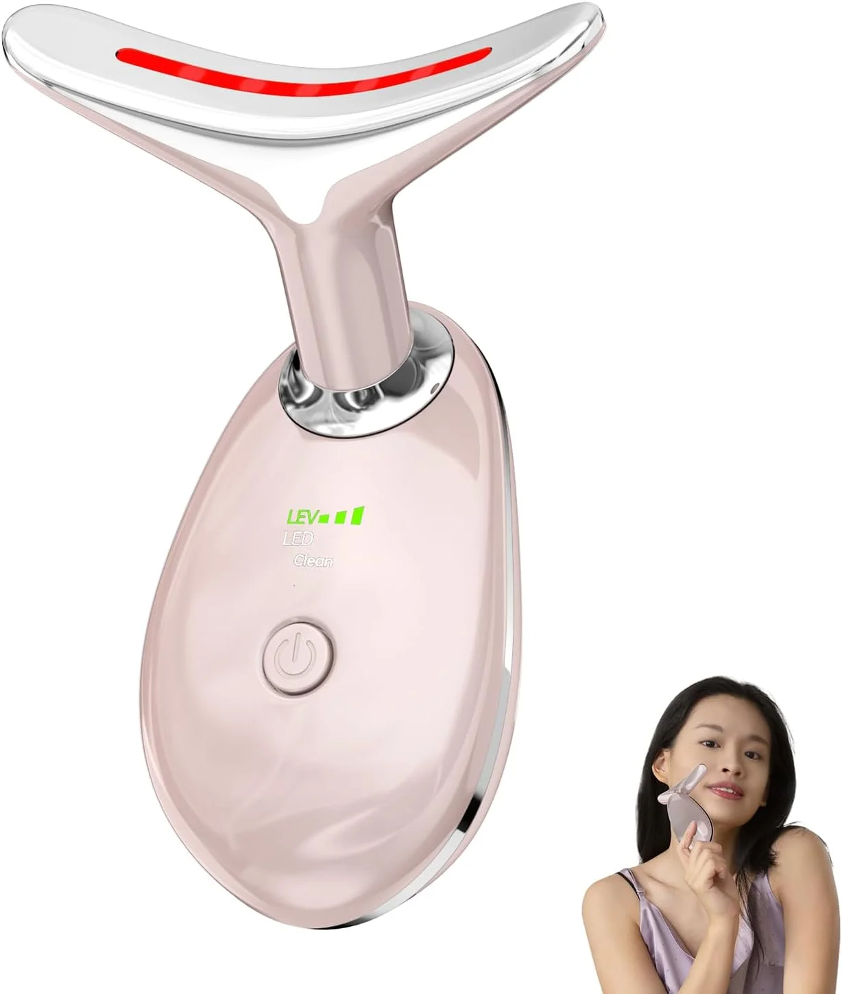 دستگاه نوردرمانی LED قرمز برای صورت، ماساژور صورت LED با 7 رنگ، دستگاه نور قرمز (سفید)