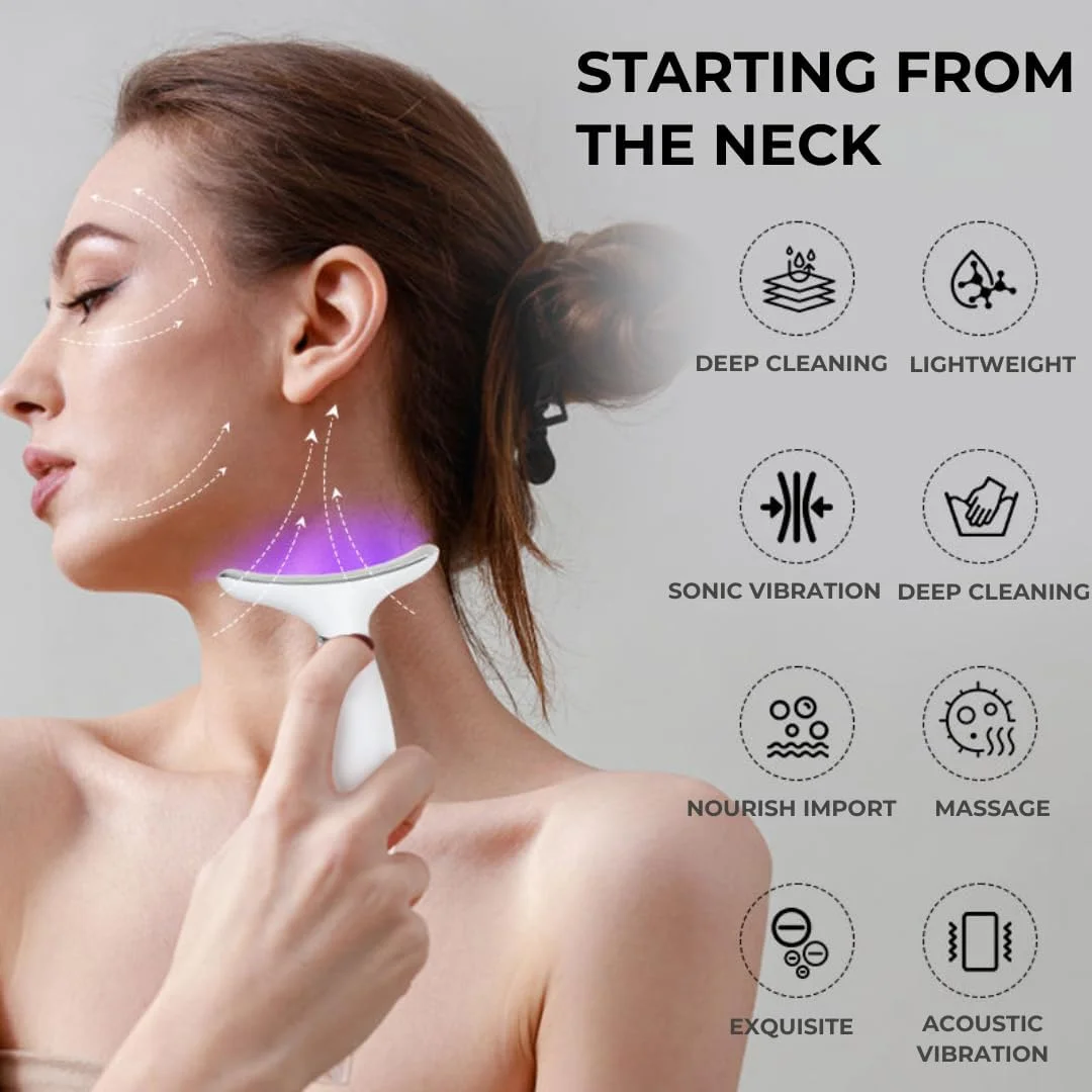 ماساژور صورت و گردن LED هفت رنگ | سفت کننده پوست، ضد پیری، رفع چین و چروک | دستگاه زیبایی لیفت صورت برای زنان | ابزار مراقبت از پوست صورت با نور قرمز برای مراقبت از پوست در خانه ماساژور صورت و گردن LED هفت رنگ | سفت کننده پوست، ضد پیری، رفع چین و چروک | دستگاه زیبایی لیفت صورت برای زنان | ابزار مراقبت از پوست صورت با نور قرمز برای مراقبت از پوست در خانه