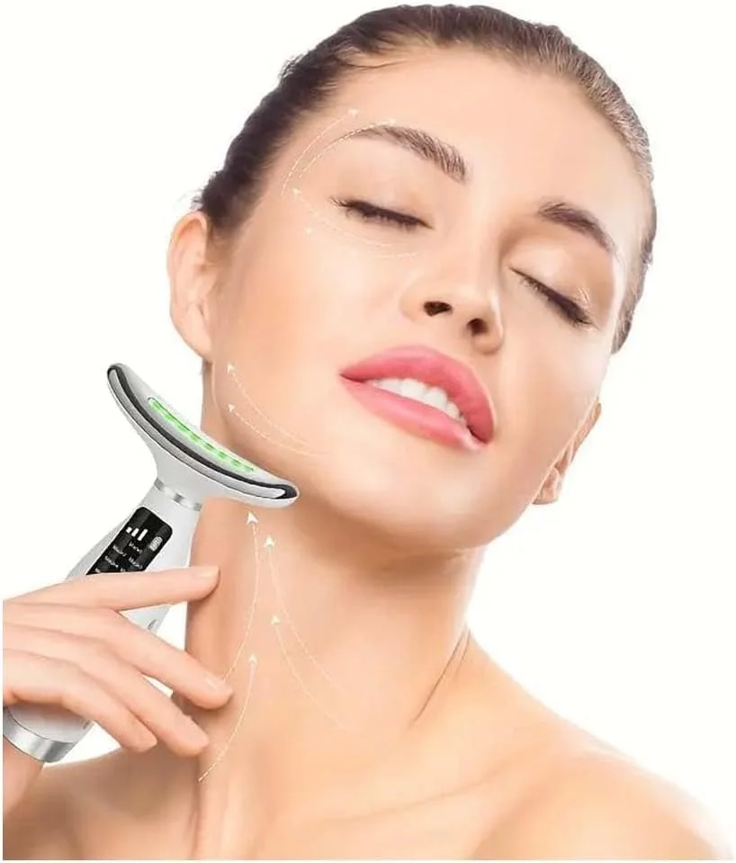 ماساژور صورت LED با نور درمانی 7 رنگ – دستگاه جوانسازی برای سفت کردن، لیفت و لاغری پوست، مناسب برای صورت، گردن، چشم و کاهش چین و چروک