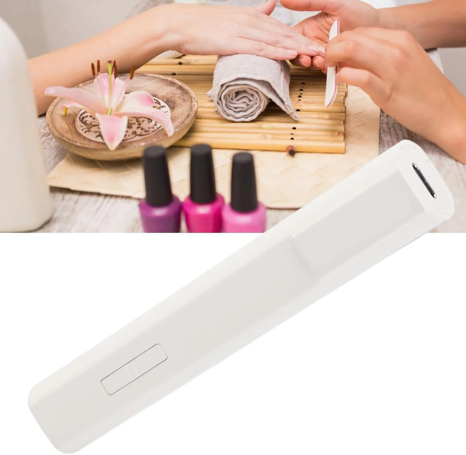 چراغ ناخن دستی Denash، خشک کن ناخن قلمی 365 نانومتر برای خانه