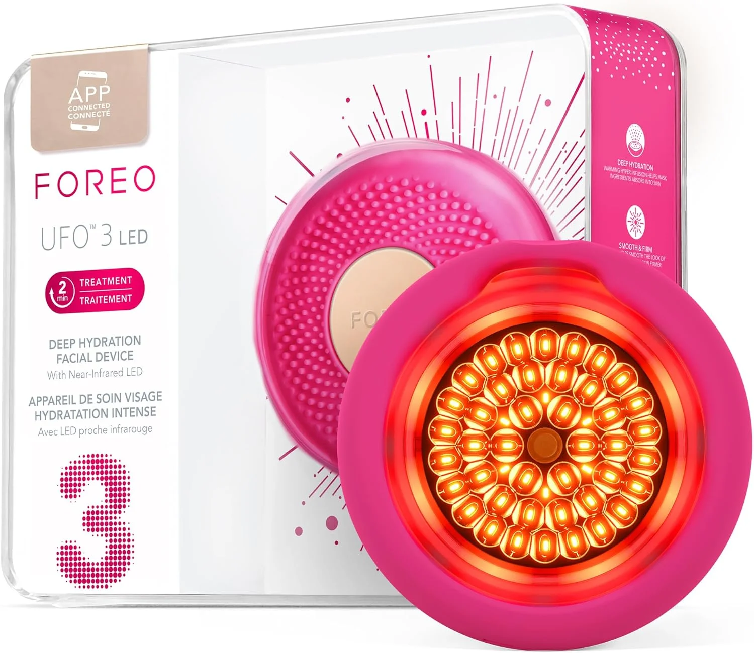 دستگاه مراقبت از پوست و ماسک صورت FOREO UFO 3 LED 4-in-1 - مرطوب کننده - طیف کامل LED - نوردرمانی عمیق NIR و قرمز - ترموتراپی - ماساژ T-Sonic - مراقبت از پوست متصل به برنامه دستگاه مراقبت از پوست و ماسک صورت FOREO UFO 3 LED 4-in-1 - مرطوب کننده - طیف کامل LED - نوردرمانی عمیق NIR و قرمز - ترموتراپی - ماساژ T-Sonic - مراقبت از پوست متصل به برنامه