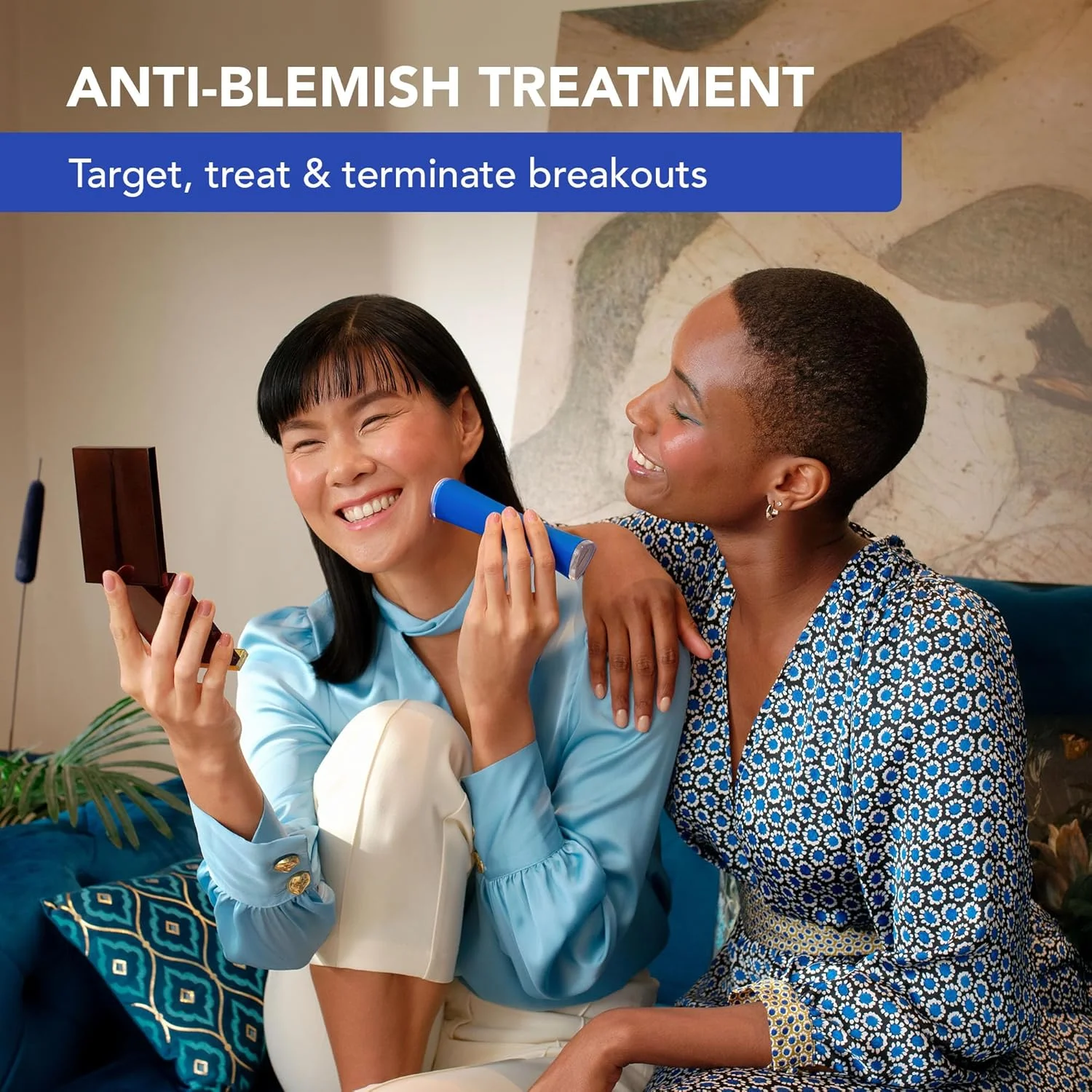 دستگاه نور LED فورئو ESPADA 2 - دستگاه مراقبت از پوست و درمان لک - سیلیکون طبی - درمان جای زخم صورت - حذف جوش و لک - آبی کبالت