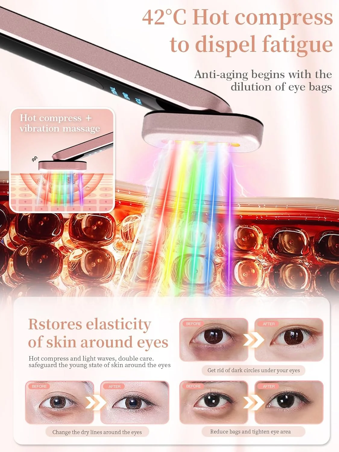 دستگاه نور درمانی آکنه Gipider 7، دستگاه میکرودرم ابریژن صورت با نور قرمز، ماساژور صورت برای درخشندگی و زیبایی، ماساژور تخلیه لنفاوی صورت، ابزار ماساژ صورت، ابزار فرم دهی صورت