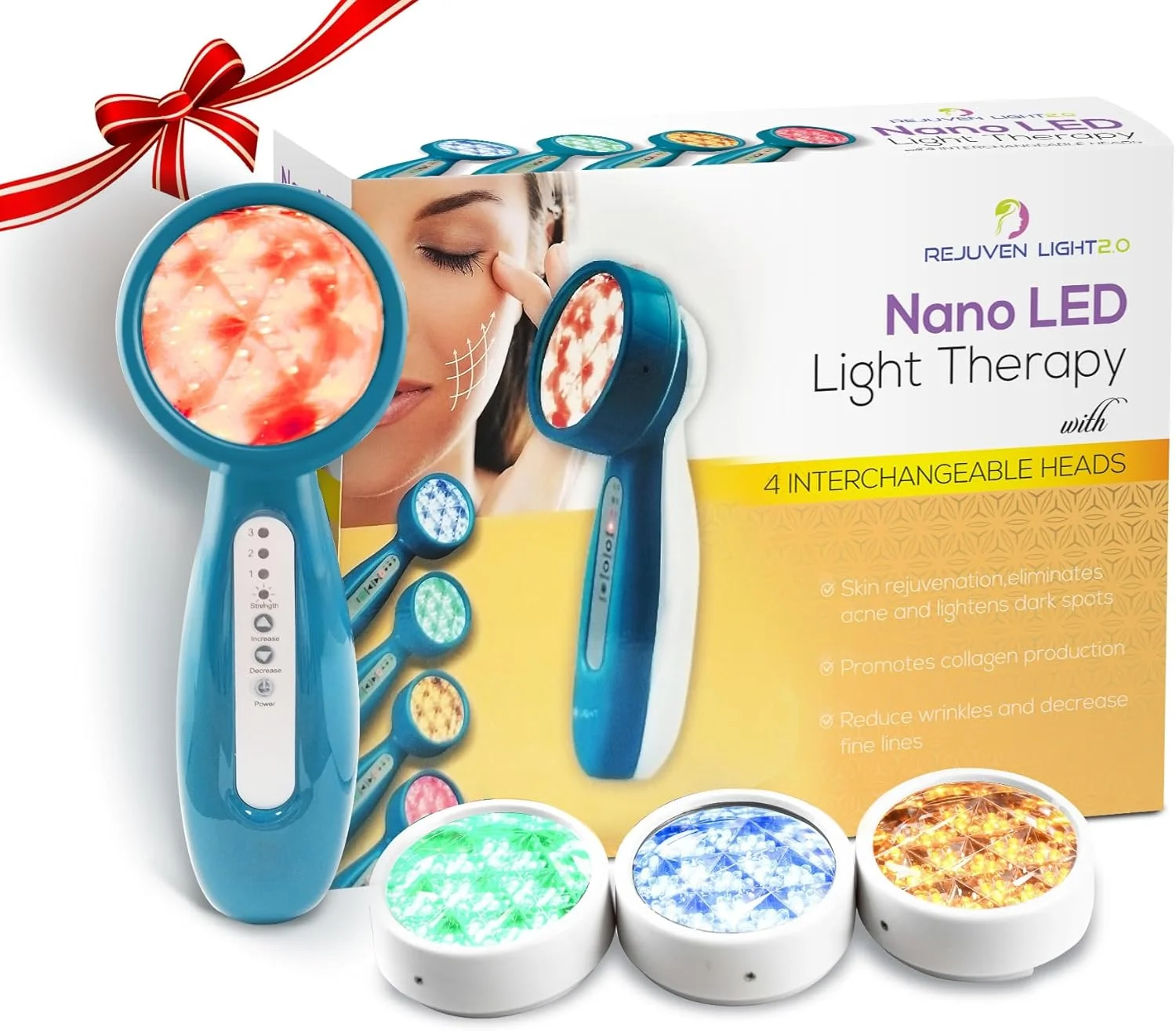 دستگاه ماساژور صورت گرم و سرد فیوژن اسکین با نور قرمز و آبی برای صورت، دستگاه ماساژور صورت LED دستی، دستگاه کاهش چین و چروک و ضد پیری