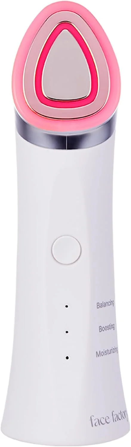 دستگاه مراقبت از پوست FaceFactory Boosters Pro – ضد پیری، فناوری LED و گالوانیک، پشتیبانی از آبرسانی، کشسانی و درخشندگی پوست، سبک و ایمن برای انواع پوست