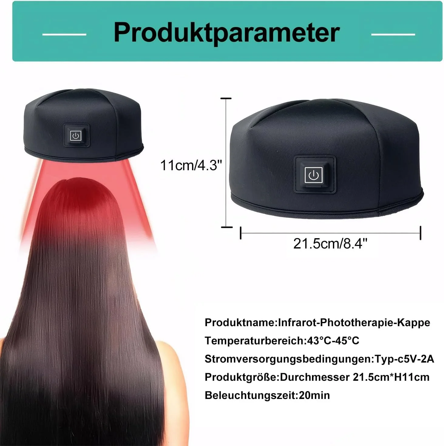 کلاه نوردرمانی قرمز برای رشد مو، دستگاه رشد مو با نور مادون قرمز، 120 ال ای دی، طول موج 660 نانومتر و 850 نانومتر برای مردان و زنان، سایز آزاد، سیمی