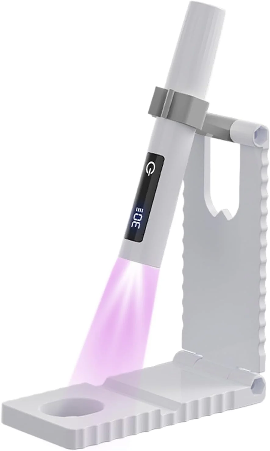 چراغ کوچک UV برای ناخن | لامپ ناخن انگشتی قابل شارژ USB | چراغ LED ناخن با صفحه نمایش LCD با 2 حالت زمان بندی برای سفر جاده ای، کمپینگ، پدیکور، استودیو، سالن خانگی، هواپیما