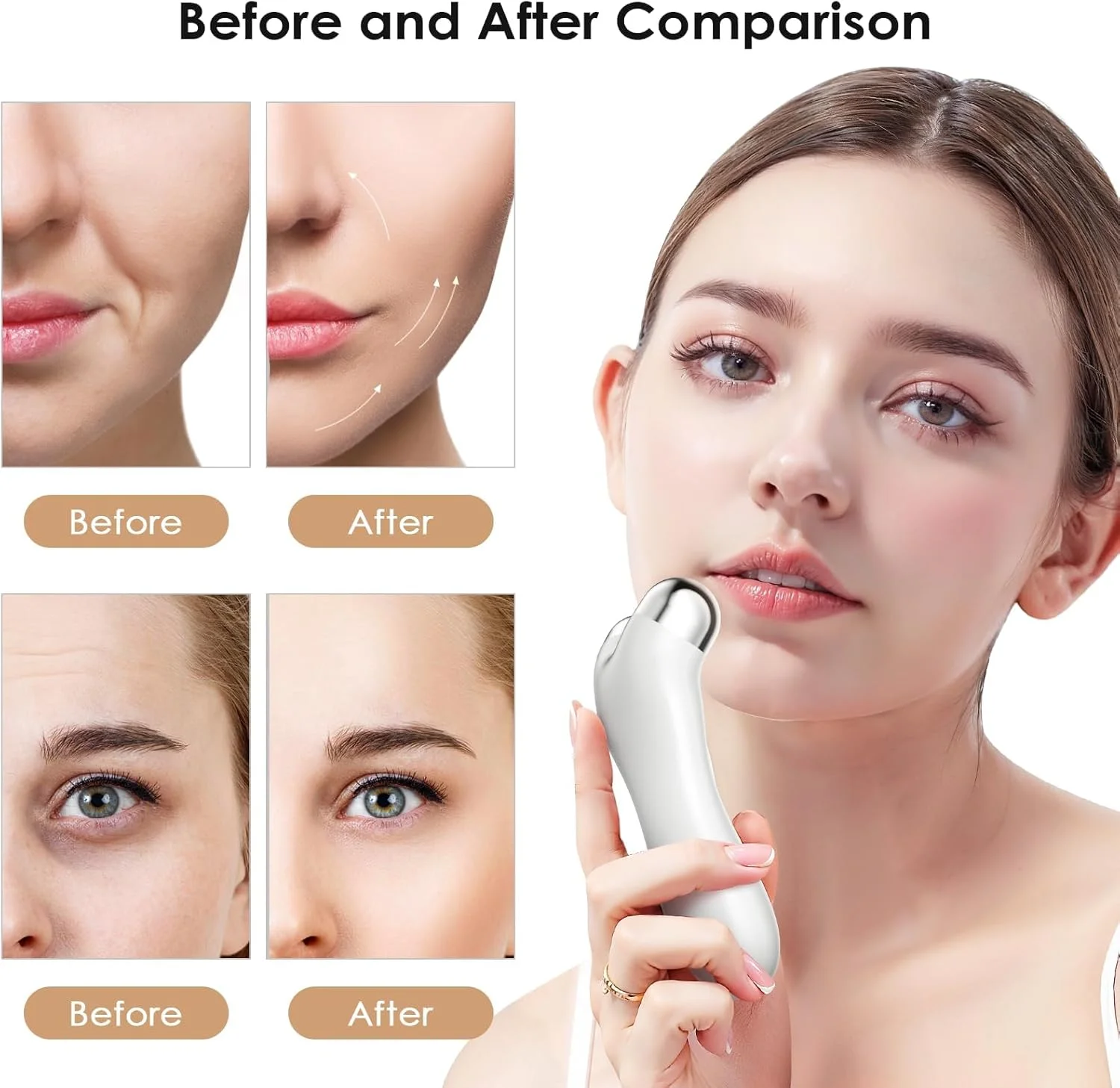 ابزار فرم دهی صورت 3 در 1 آزونی، دستگاه چند منظوره قابل حمل LED برای گردن و صورت بانوان، ایده آل برای مراقبت از پوست در خانه