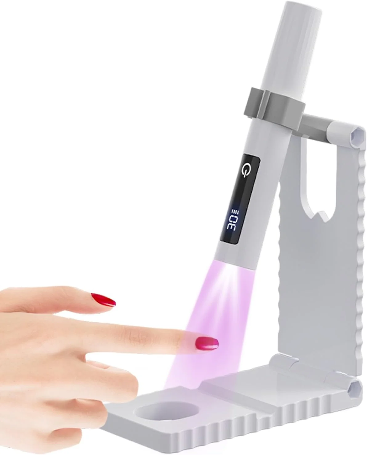چراغ UV کوچک برای ناخن - خشک کن لاک ژل با شارژ USB - چراغ ناخن قابل حمل با صفحه نمایش LCD و 2 حالت زمان بندی برای مانیکور، پدیکور، مسافرت، سالن خانگی، هواپیما چراغ UV کوچک برای ناخن - خشک کن لاک ژل با شارژ USB - چراغ ناخن قابل حمل با صفحه نمایش LCD و 2 حالت زمان بندی برای مانیکور، پدیکور، مسافرت، سالن خانگی، هواپیما