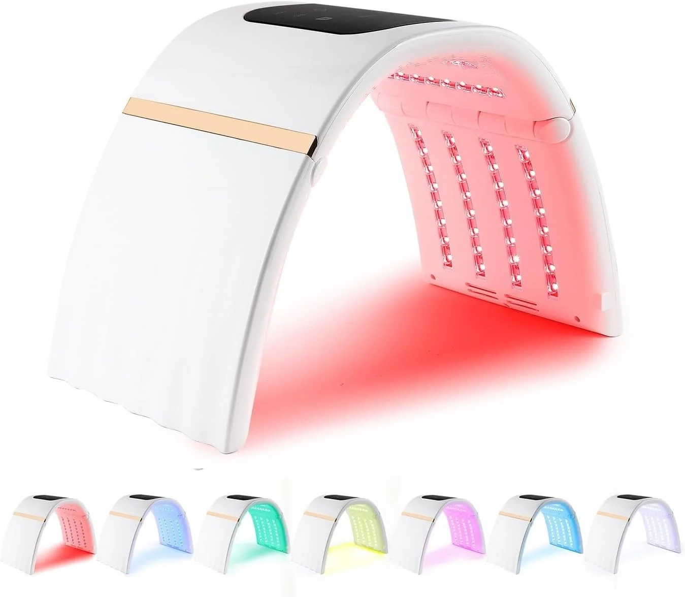 دستگاه نوردرمانی صورت با نور قرمز، دستگاه فوتوتراپی صورت با 7 رنگ نور، تجهیزات مراقبت از پوست با نور ال ای دی برای استفاده خانگی، برای صاف کردن خطوط ریز، کوچک کردن منافذ، زیبایی پوست، نوردرمانی حرفه ای با ال ای دی