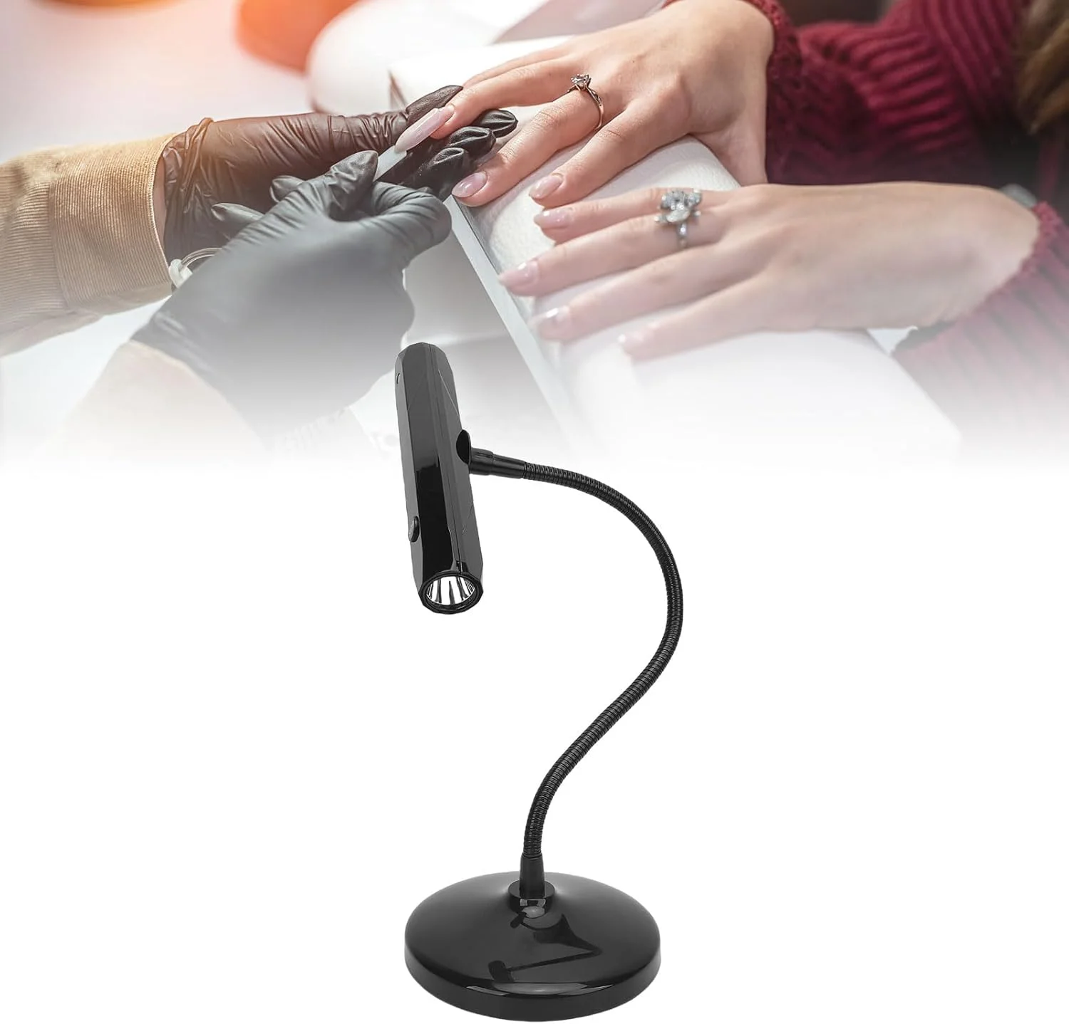 چراغ LED ناخن Cryfokt، چراغ ژلی یو اس بی برای سالن ناخن (نور گلگون)