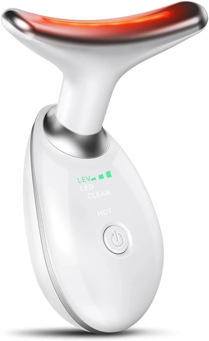 دستگاه زیبایی صورت، ابزارهای مراقبت از پوست صورت قابل حمل، مبتنی بر LED، حرارتی، فناوری لرزش، دستگاه زیبایی صورت و گردن LED 7 رنگ برای استفاده خانگی