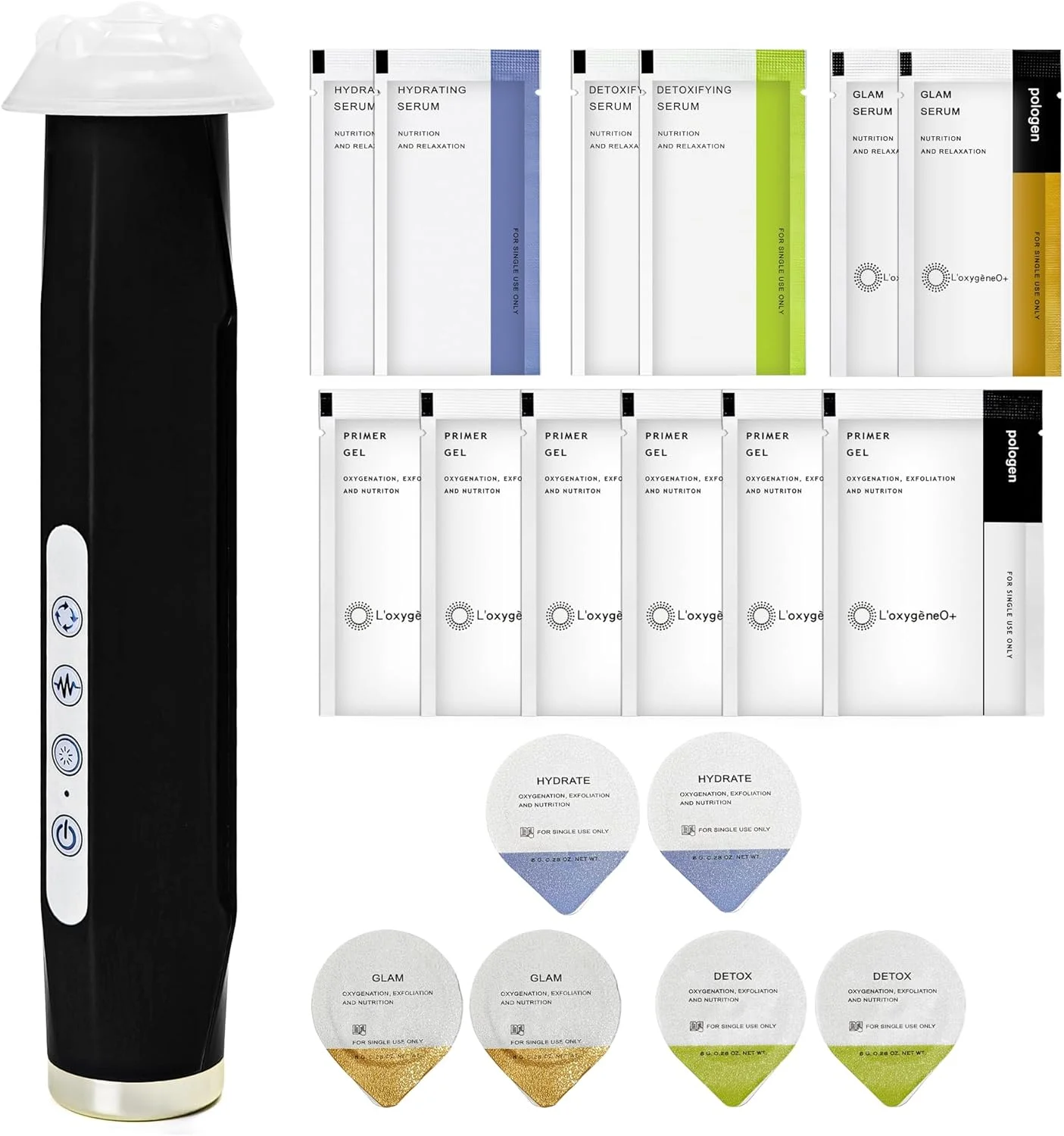 دستگاه اکسیژنو حباب ساز صورت الیتزیا با نوردرمانی LED هفت رنگ، دستگاه مراقبت از پوست قابل حمل برای آبرسانی، سفت کردن، پاکسازی منافذ، مناسب استفاده در سالن، اسپا و منزل مدل ETOB01