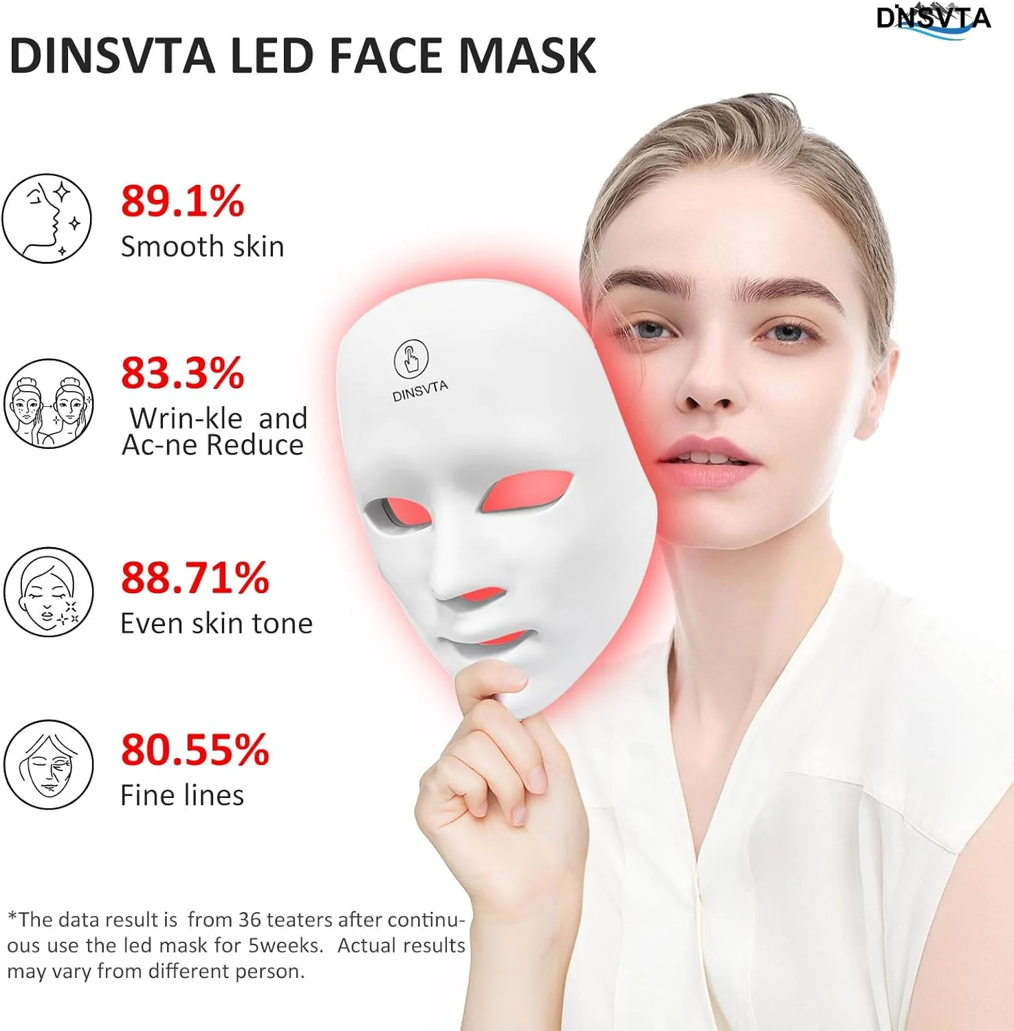 ماسک نور درمانی قرمز برای صورت، ماسک زیبایی مراقبت از پوست صورت با 7 رنگ LED قرمز و آبی، بی سیم، قابل شارژ، قابل حمل، مناسب برای استفاده در منزل و مسافرت