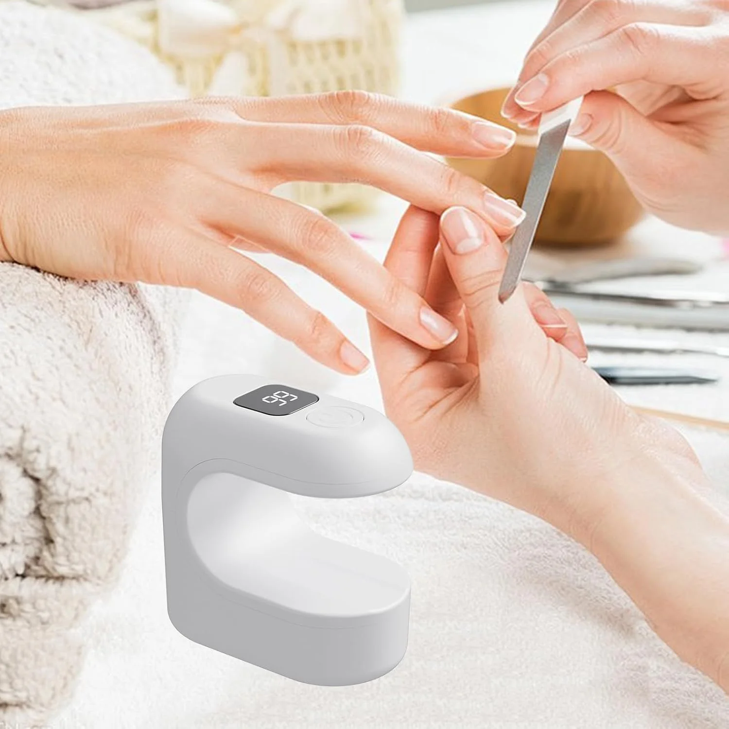 دستگاه خشک کن لاک ژل ناخن، ابزار کوچک LED مانیکور - خشک کننده سریع لاک ژل | برای زنان، دختران، متخصصان، مبتدیان، مسافرت، استفاده در خانه، سالن، تمرین، مهمانی، کلاس زیبایی و عکاسی دستگاه خشک کن لاک ژل ناخن، ابزار کوچک LED مانیکور - خشک کننده سریع لاک ژل | برای زنان، دختران، متخصصان، مبتدیان، مسافرت، استفاده در خانه، سالن، تمرین، مهمانی، کلاس زیبایی و عکاسی