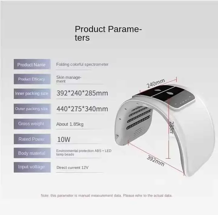 دستگاه نوردرمانی صورت - ماسک LED هفت رنگ با حسگر لمسی - دستگاه زیبایی خانگی برای مراقبت از پوست صورت و بدن، به همراه اسپری مرطوب کننده