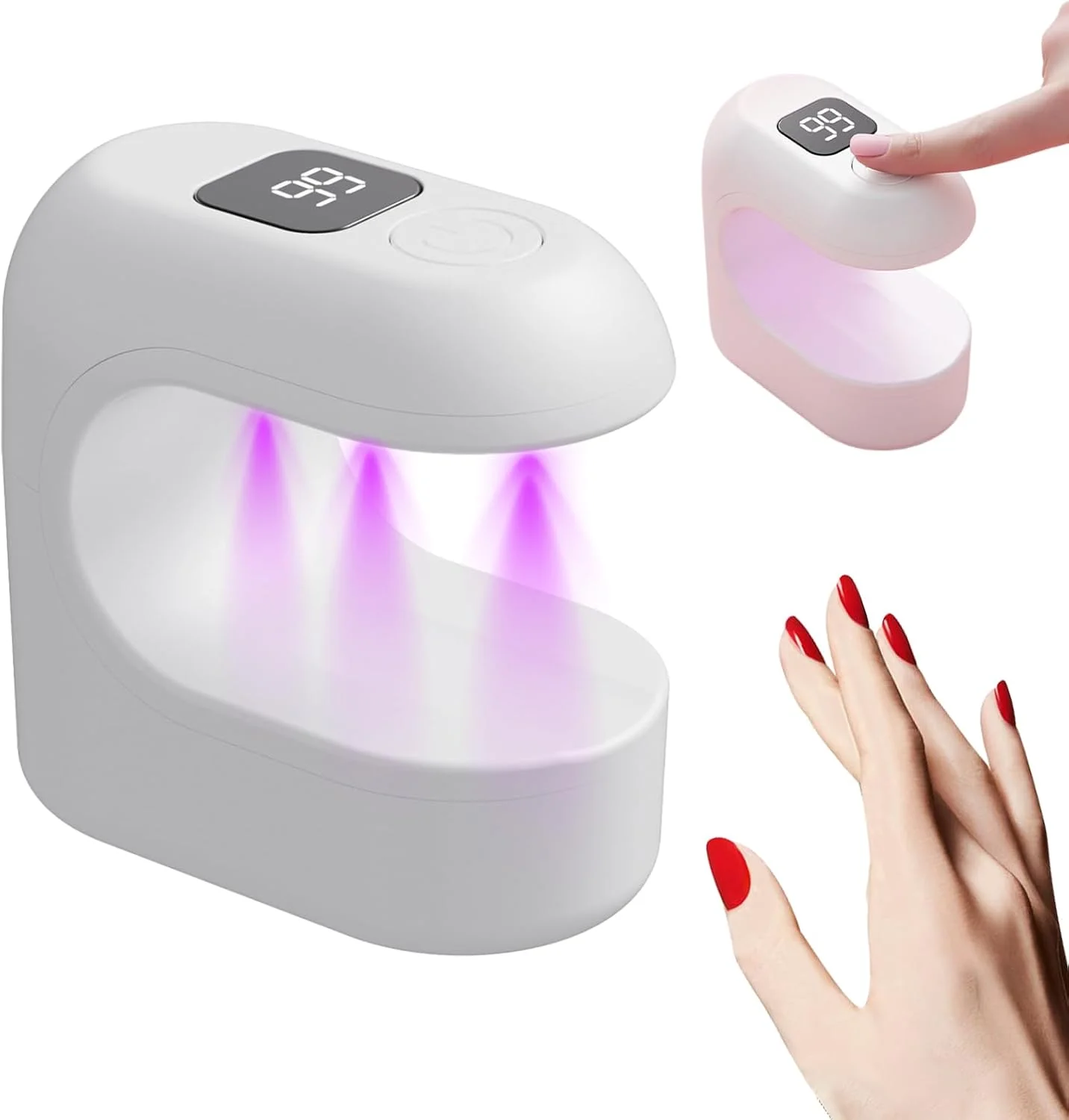 دستگاه خشک کن لاک ژل UV، خشک کن سریع LED کوچک، چراغ خشک کننده تک انگشتی مانیکور، برای بانوان، دختران، مبتدیان، استفاده در منزل، سالن، مسافرت، تمرین، مهمانی، عکاسی، کلاس های زیبایی