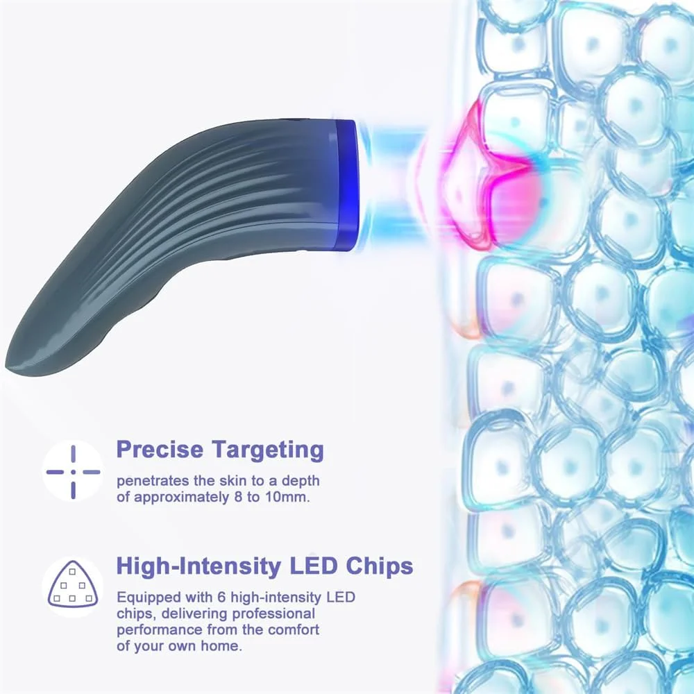 دستگاه درمان آکنه LED آزون، نور درمانی قرمز و آبی برای لک های آکنه، جوش ها، دستگاه زیبایی صورت برای پوست شفاف، آبی
