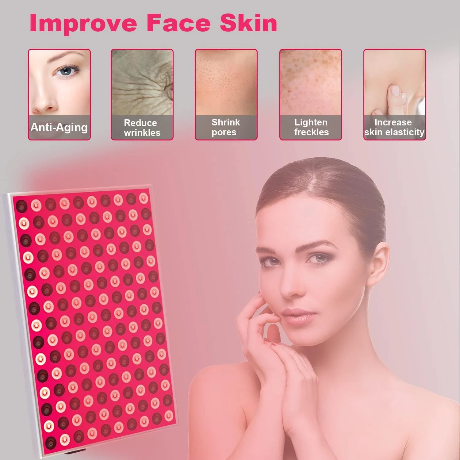 دستگاه نوردرمانی، ترکیبی از نور LED مادون قرمز نزدیک 850 نانومتر و قرمز عمیق 660 نانومتر برای تسکین درد بدن و بهبود پوست.