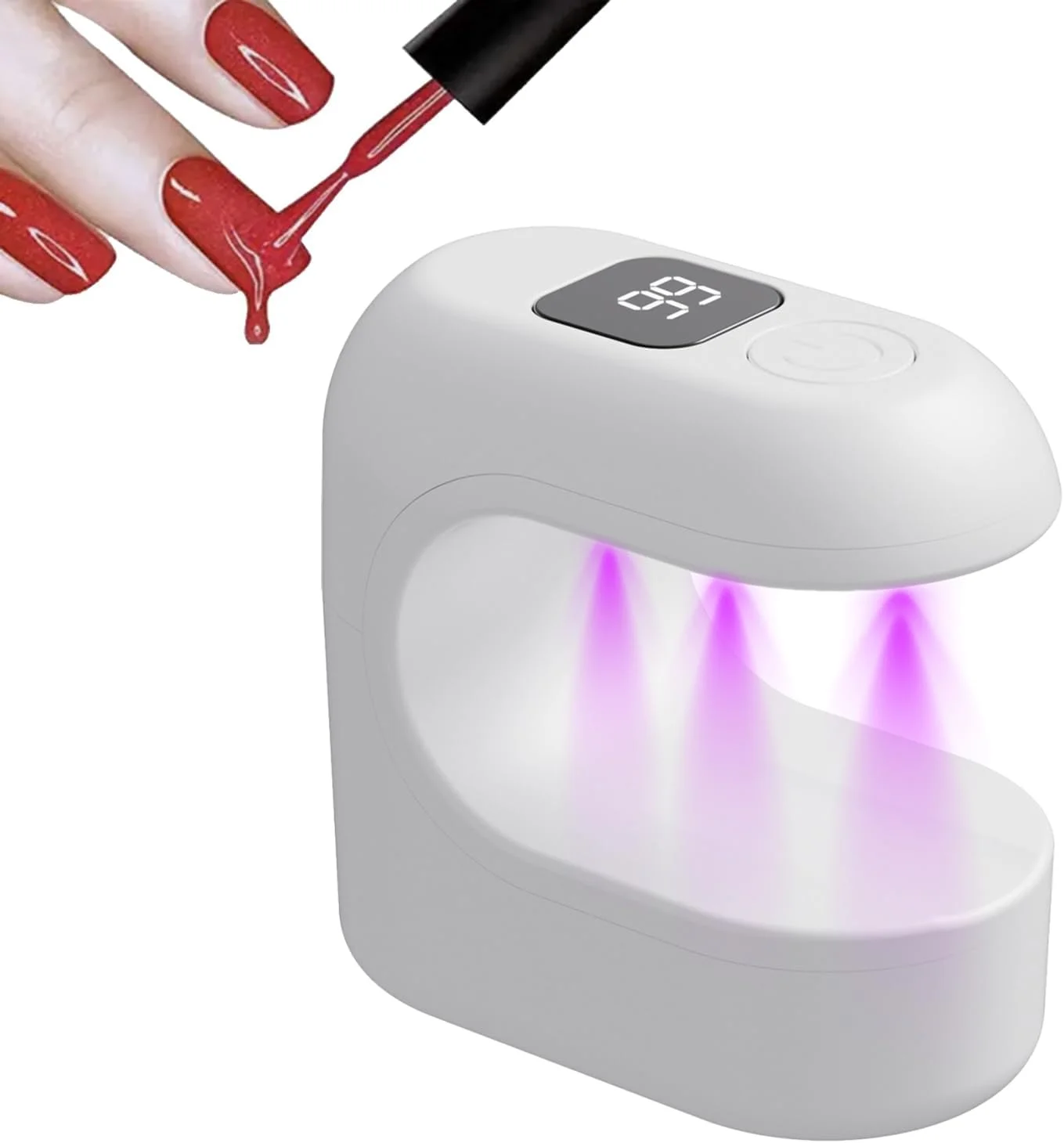 چراغ UV ناخن | خشک‌کن LED کوچک و سریع | چراغ ناخن لاک ژل با خشک شدن سریع | برای زنان، دختران، متخصصان، مبتدیان، مسافرت، تمرین خانگی در سالن، مهمانی، کلاس زیبایی، عکاسی