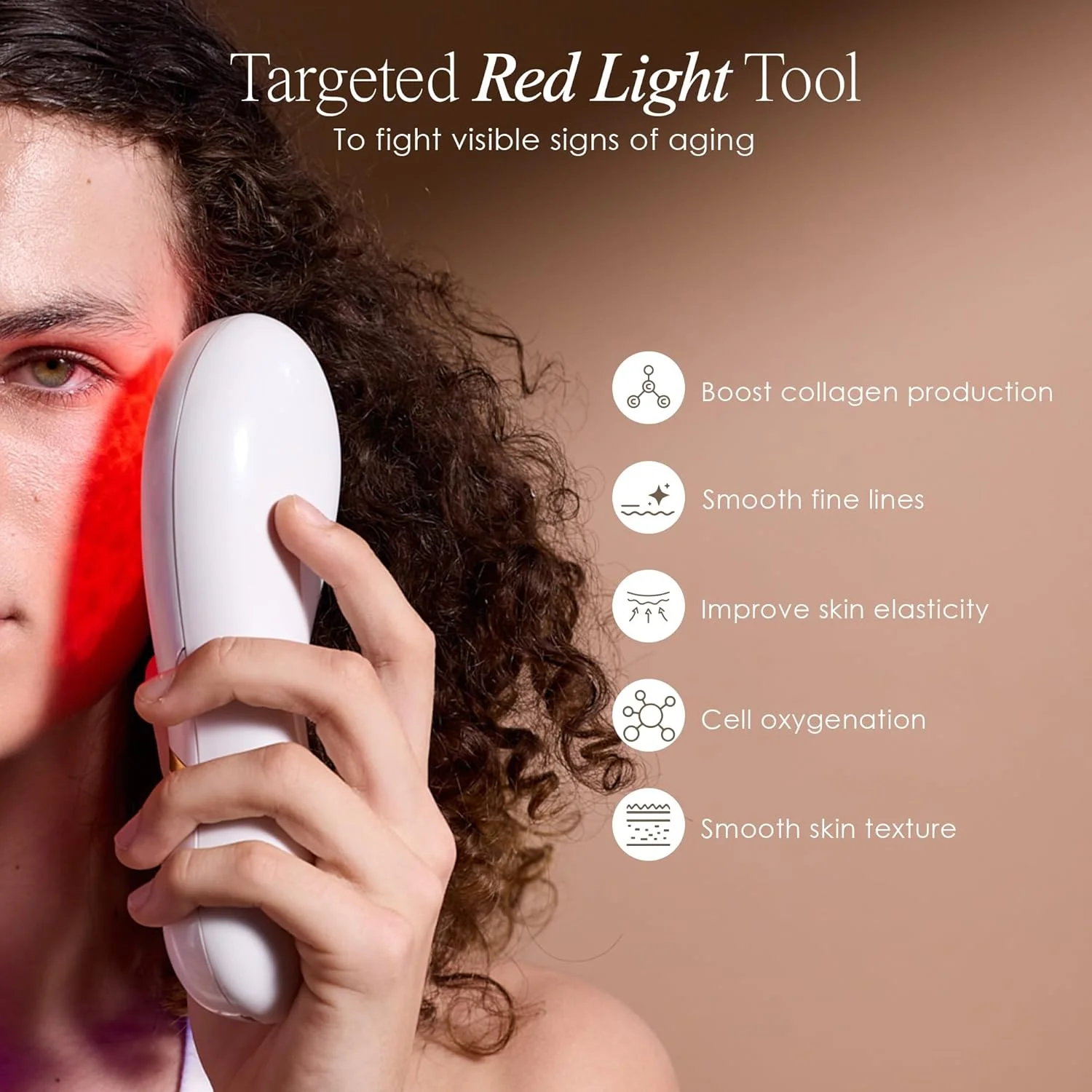 دستگاه نور درمانی ال ای دی قرمز LumaGlow Project E Beauty | دستگاه روزانه زیبایی صورت برای جوانسازی پوست، ضد پیری، لیفت و سفت کردن پوست