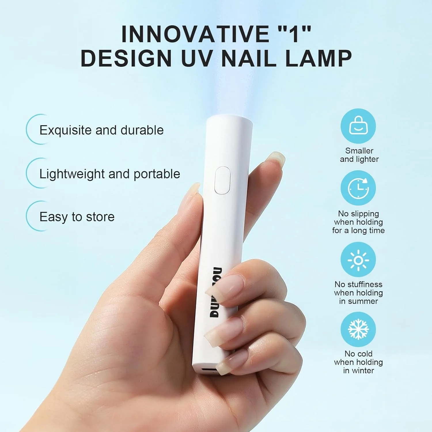 چراغ UV دستی برای ناخن های ژلی، چراغ ناخن UV برای لاک ژل، چراغ ناخن LED مینی قابل حمل، خشک کن ناخن USB قابل شارژ بی سیم برای خشک کردن سریع ناخن های مانیکور خانگی