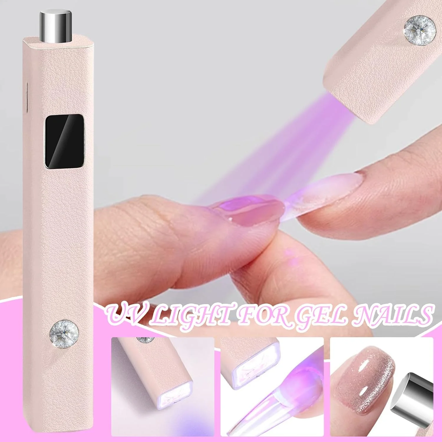 چراغ UV برای ناخن های ژلی | خشک کن ناخن مغناطیسی قابل حمل | چراغ ابزار مانیکور شارژی دستی برای روتین مراقبت شخصی سالن، خوابگاه، پیشخوان مانیکور، مسافرت، خانه، اتاق، حمام