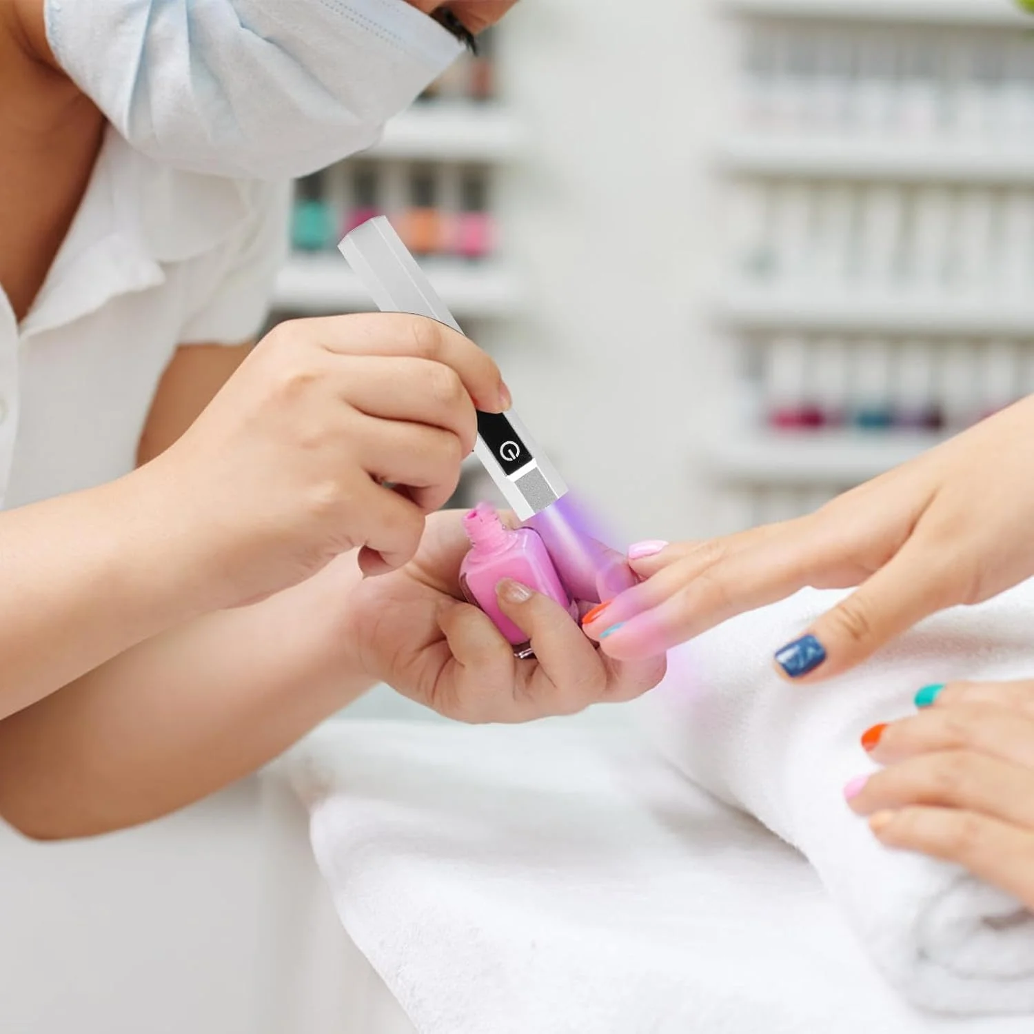 چراغ ناخن - چراغ خشک کن بی سیم با 2 حالت زمان بندی و نمایشگر LED | لوازم آرایشی دستی دستگاه مانیکور قابل حمل برای استفاده در سفر