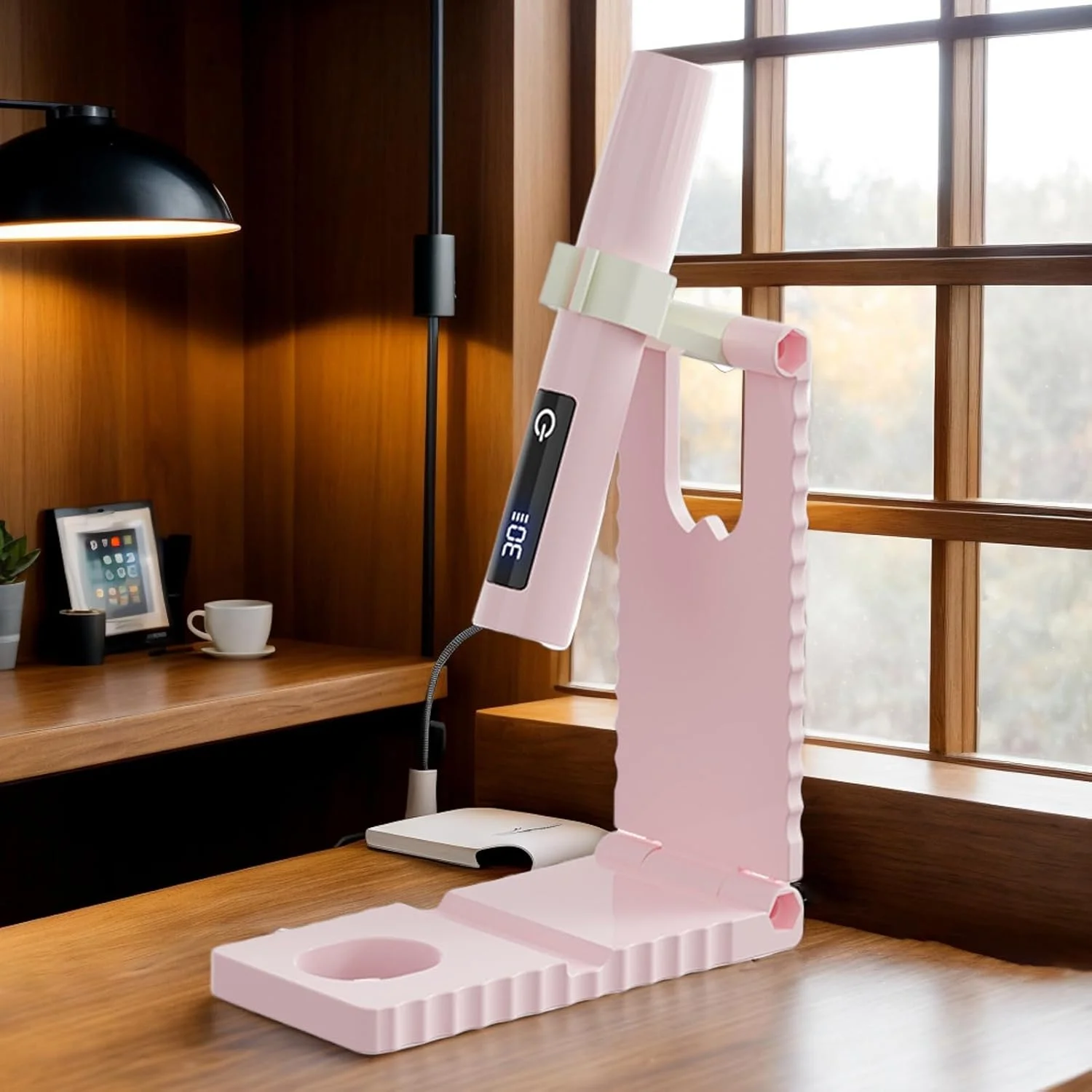 چراغ کوچک یو وی برای ناخن | ابزار خشک کننده ناخن انگشت با شارژ USB - چراغ ال ای دی قابل حمل با صفحه نمایش LCD با 2 حالت زمان بندی برای مانیکور پدیکور استودیو خانه هواپیما کمپینگ